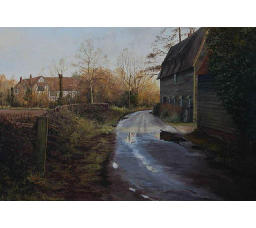 L Pettersson - 1996 Oil, A Country Lane After The Rain For Sale 1