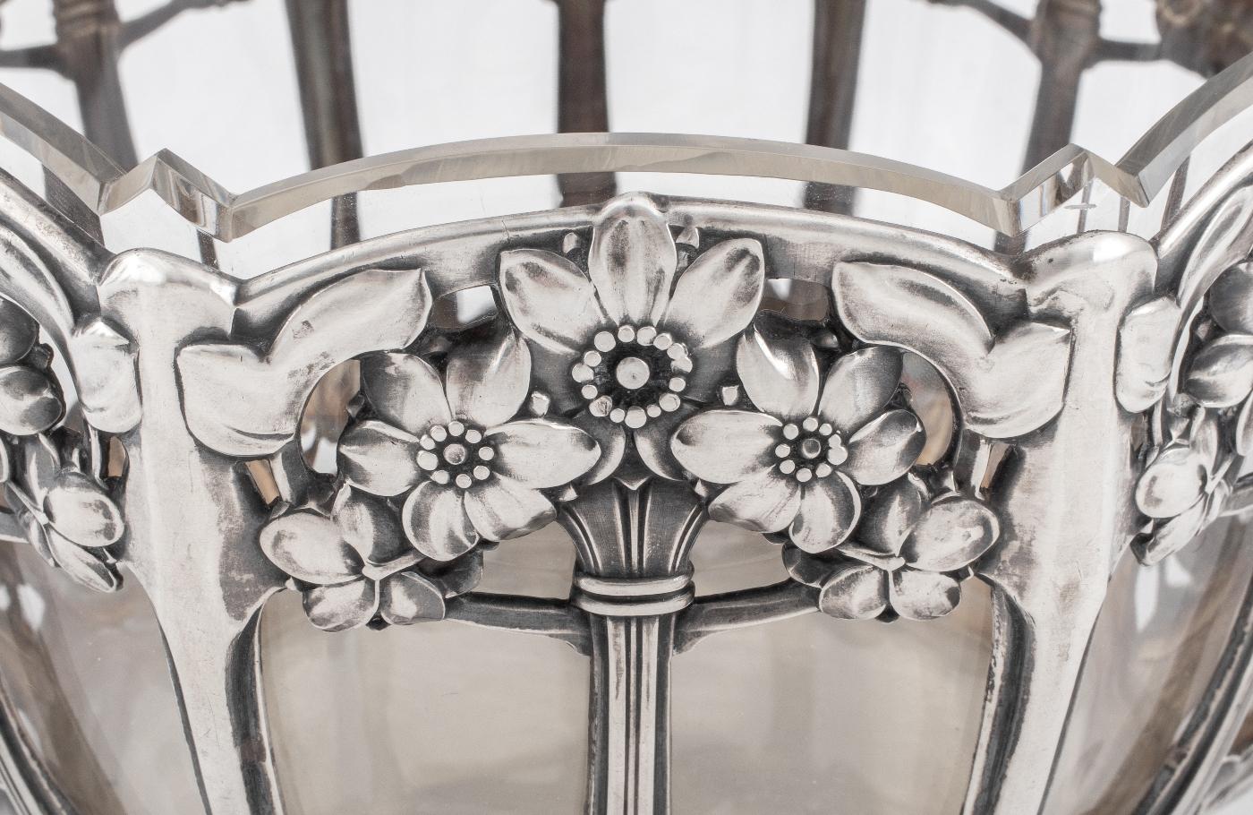 L. Posen Jugendstil Silver and Glass Bowl, circa 1905 For Sale 2