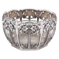 Used L. Posen Jugendstil Silver and Glass Bowl, circa 1905