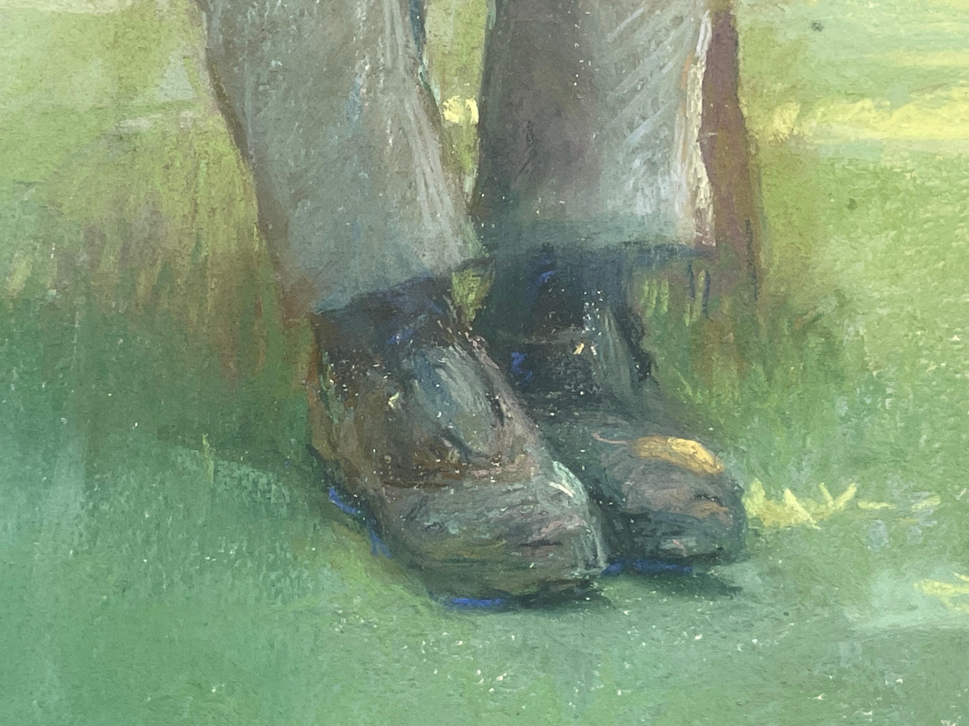 Art nouveau L. R. Garrido (1868-1909) late 19th century pastel on paper portrait of boy en vente