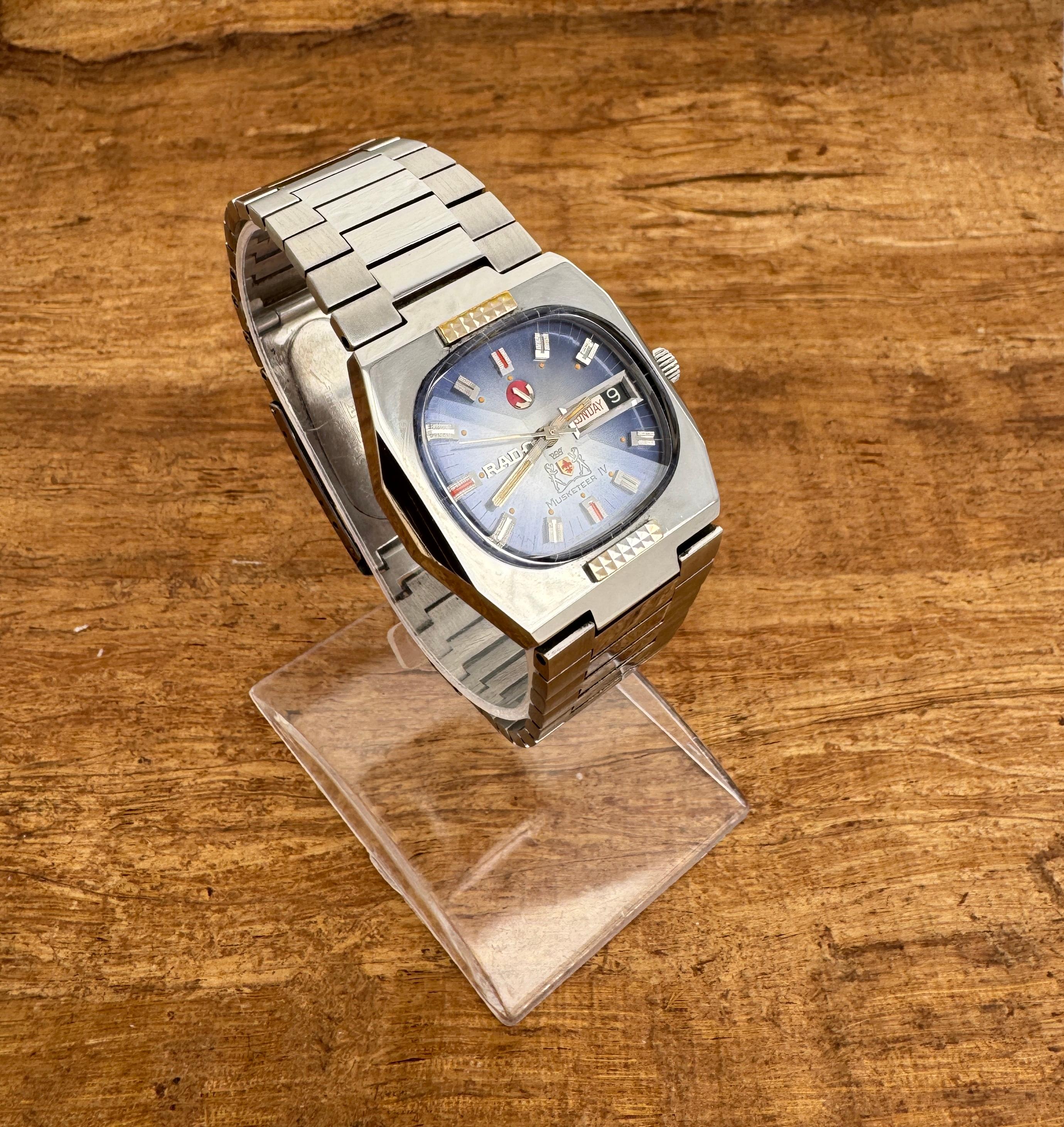 Men's l Rado Musketeer IV Automatic Wristwatch Stainless Steel Rare Dial For Sale