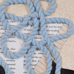 Blue Cord Compositions, collage and drawing fusion by L Richards