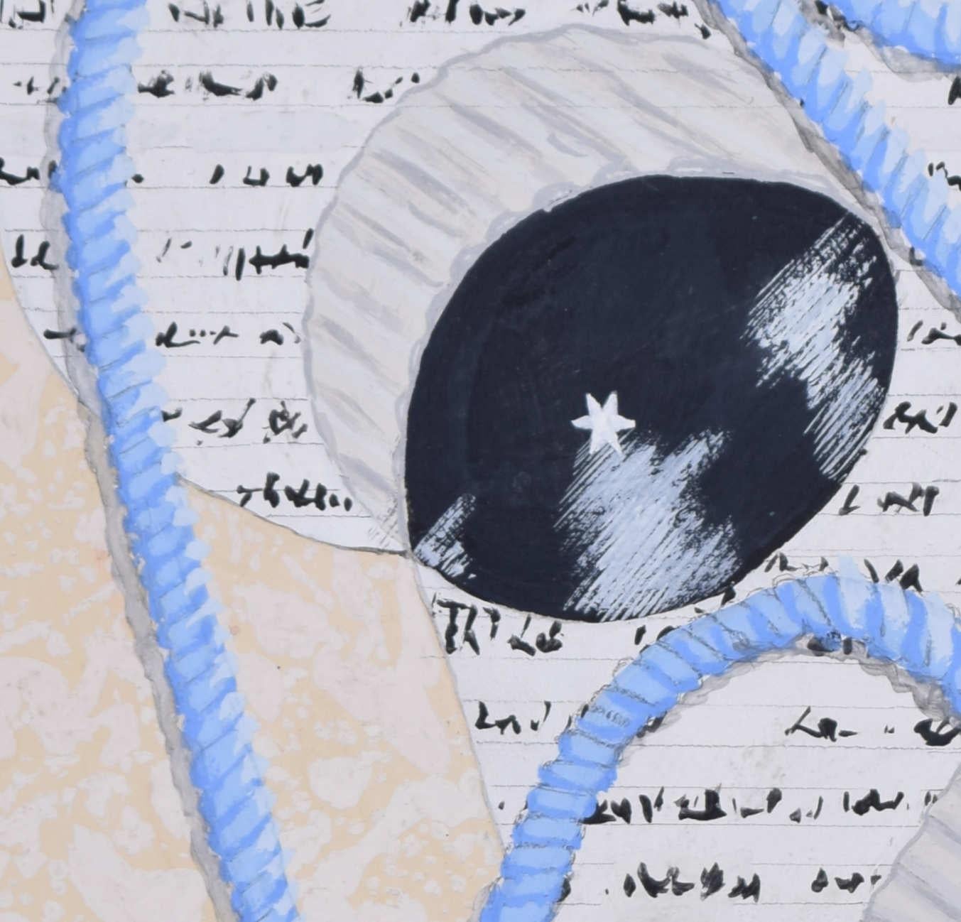 Blue Corde Kompositionen, Collage und Zeichnungsfusion von L. Richard im Angebot 4