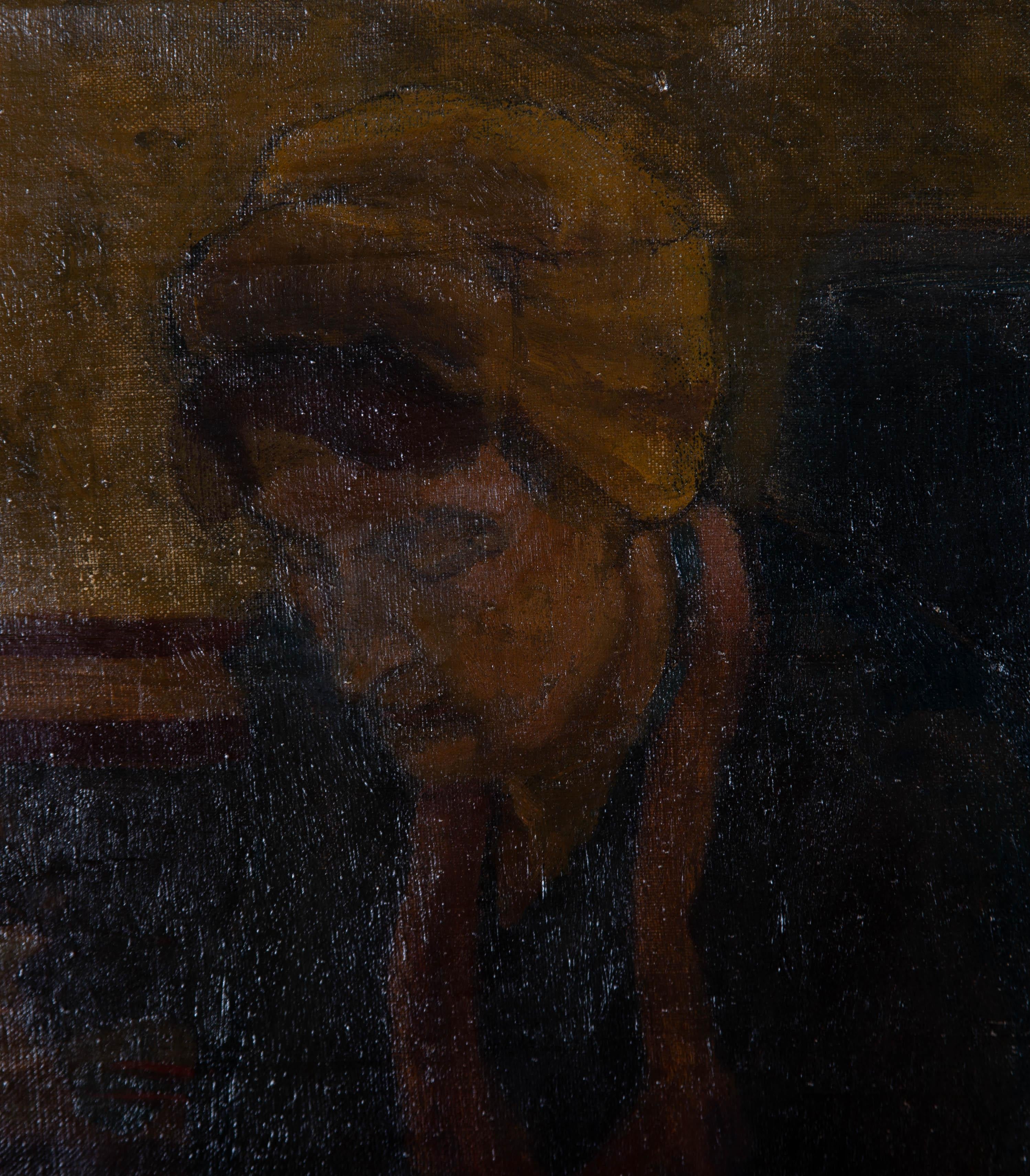 L. Robinson - Olio dei primi del Novecento, Un momento di riposo dalle fatiche della giornata in vendita 2