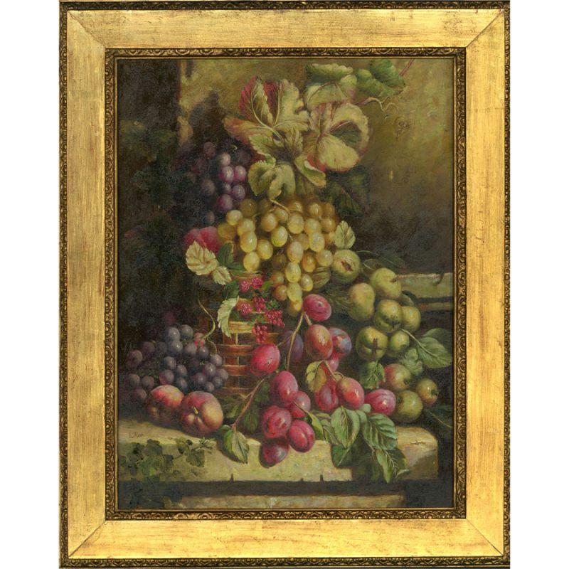 L. Roch - Mid 20th Century Oil, Still Life with Grapes 1