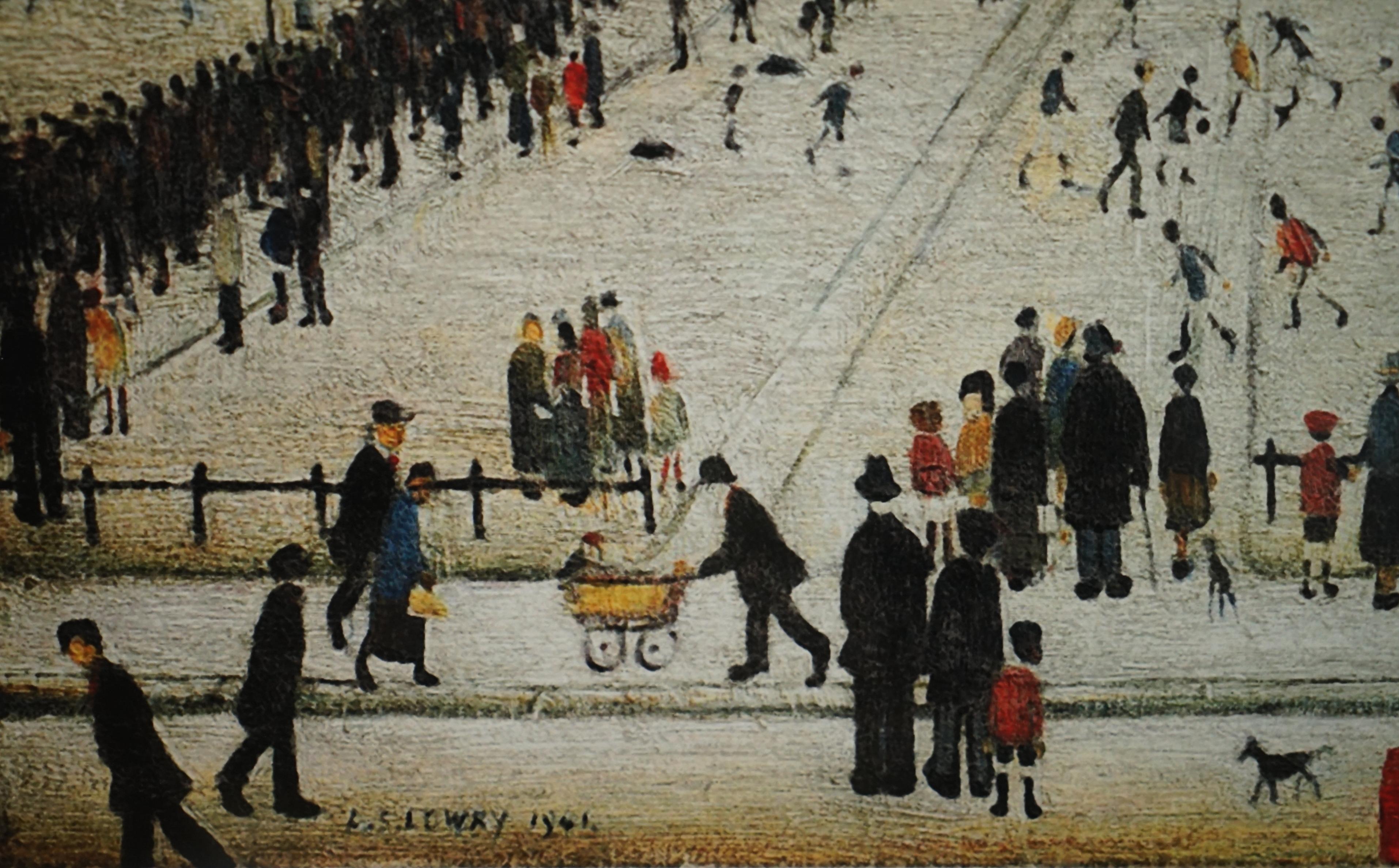 L S LOWRY SATURDAY AFTERNOON LIMITED EDITION PRINT 60/99 WiTH ALL DOCUMENTATION For Sale 3