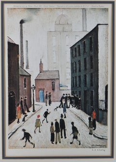 L S Lowry Signed Limited Edition Venture Print "Industrial Scene", 1974
