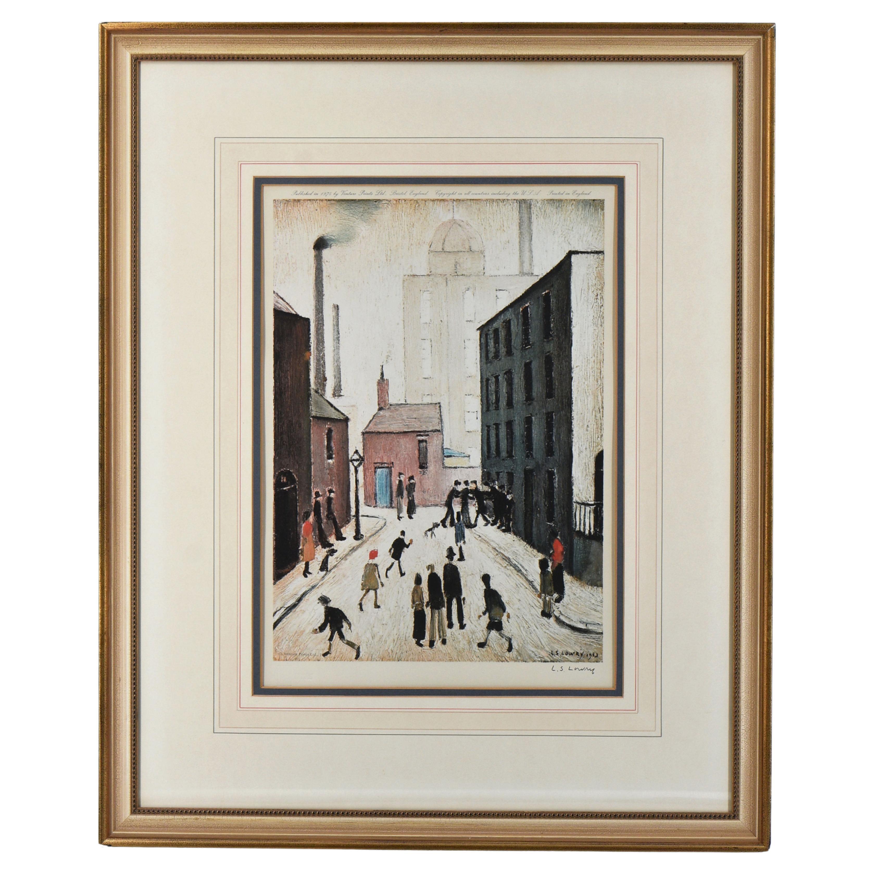 L S Lowry Signed Limited Edition Venture Print "Industrial Scene", 1974