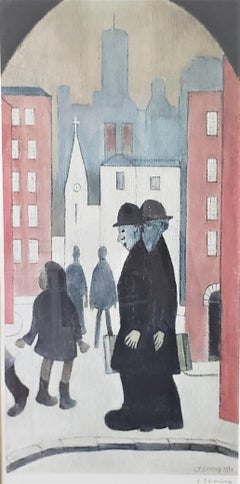 L. S. Lowry, signiertes Proof mit dem Titel „Zwei Brüder“ in Galerierahmen unter Glas