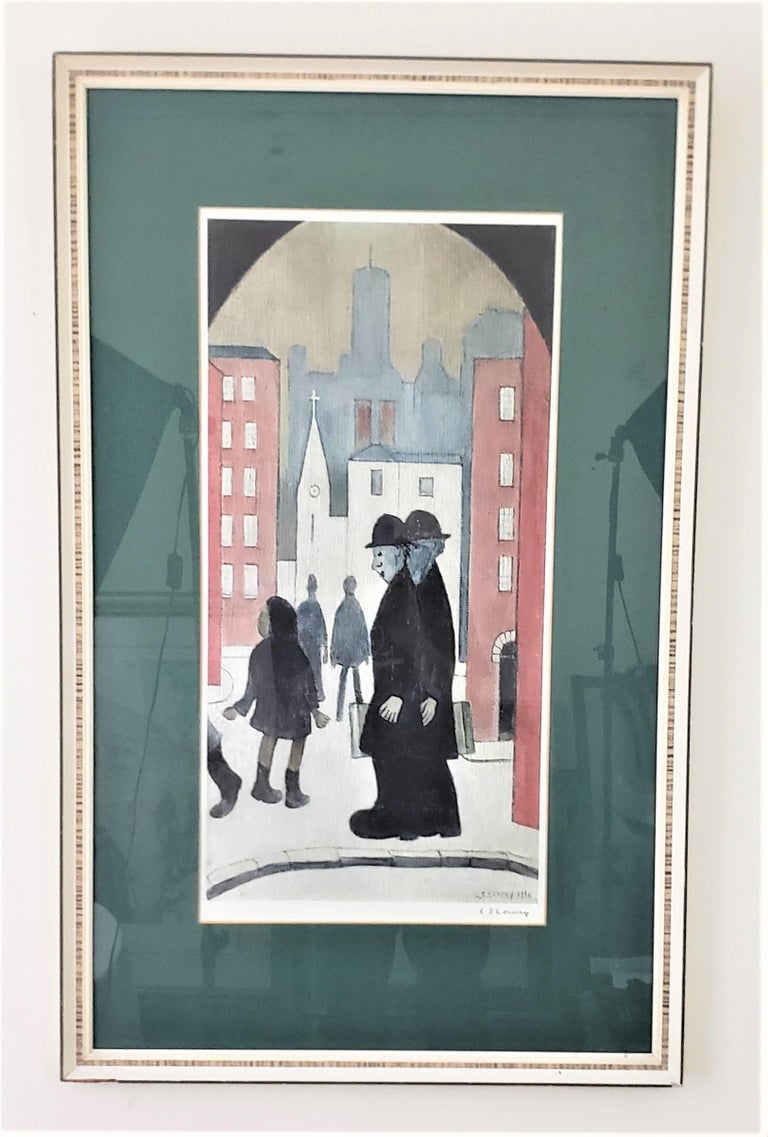 L. S. Lowry Signed Proof Titled "Two Brothers" in Gallery Frame under Glass For Sale at 1stDibs