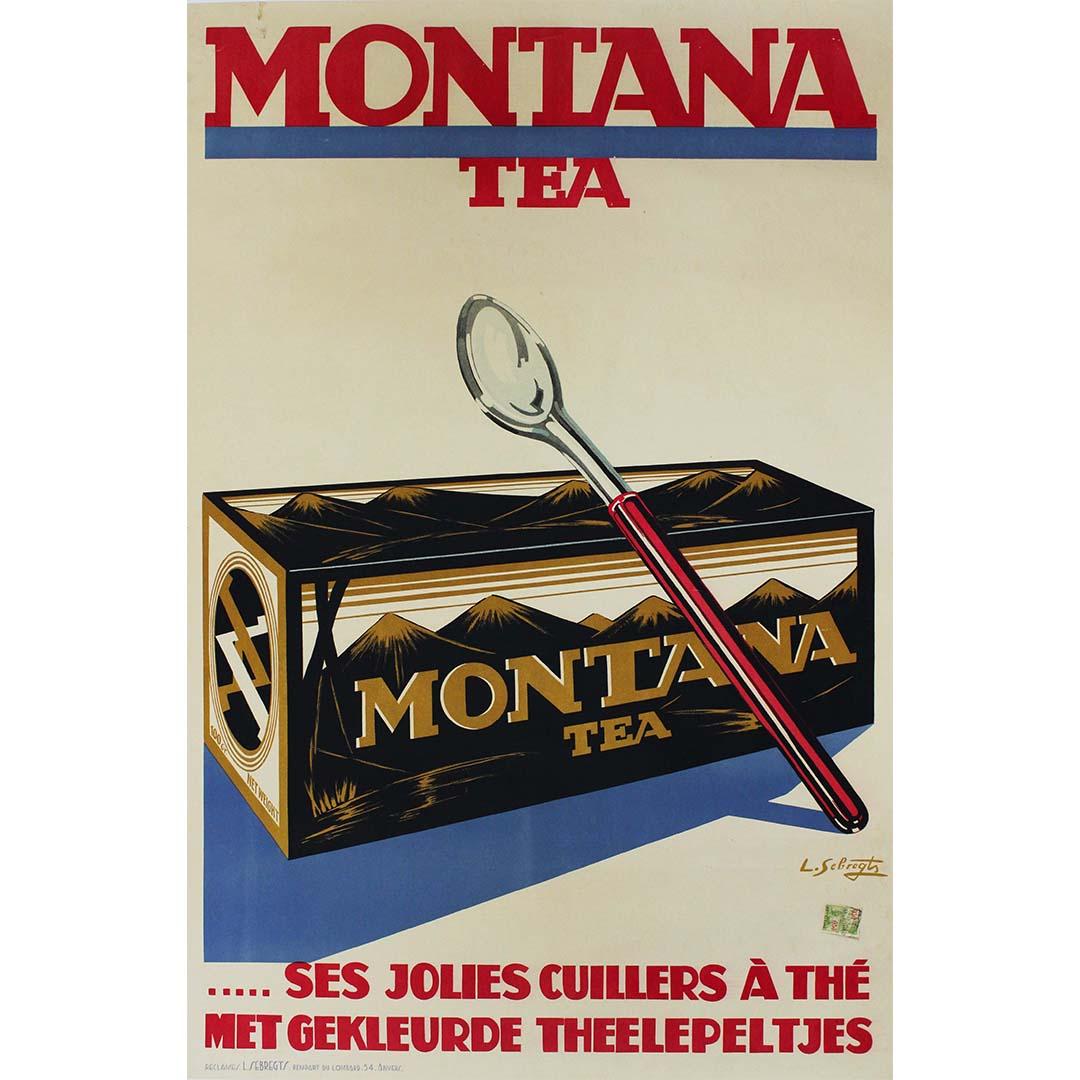 Sebregts' original 1930 creation for Montana Tea and its charming tea spoons - Print by L. Sebregts