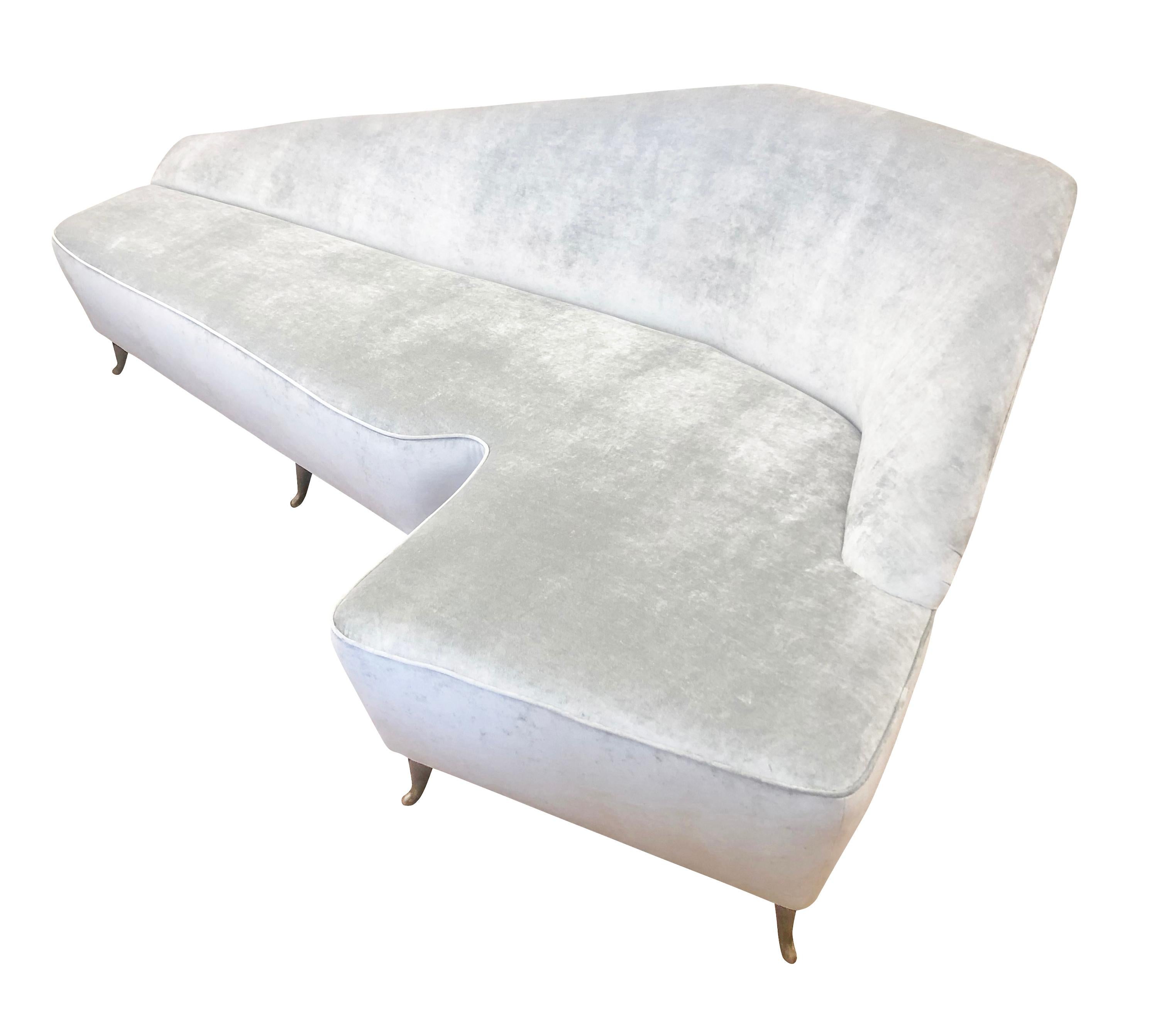 Mid-Century Modern L-Shape Italian Midcentury Sofa