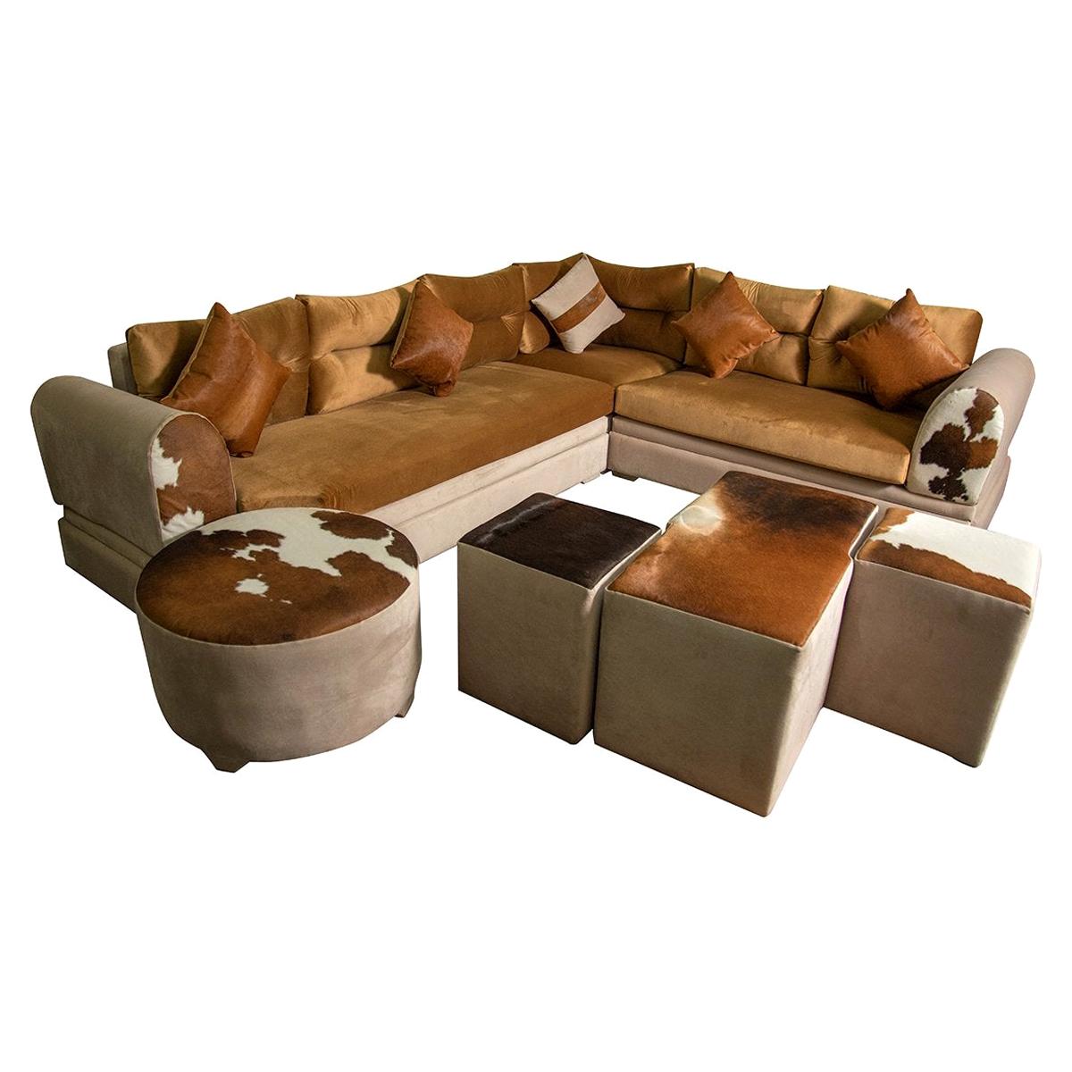 L-Shape Nordic Velvet Living Room, 20th Century For Sale