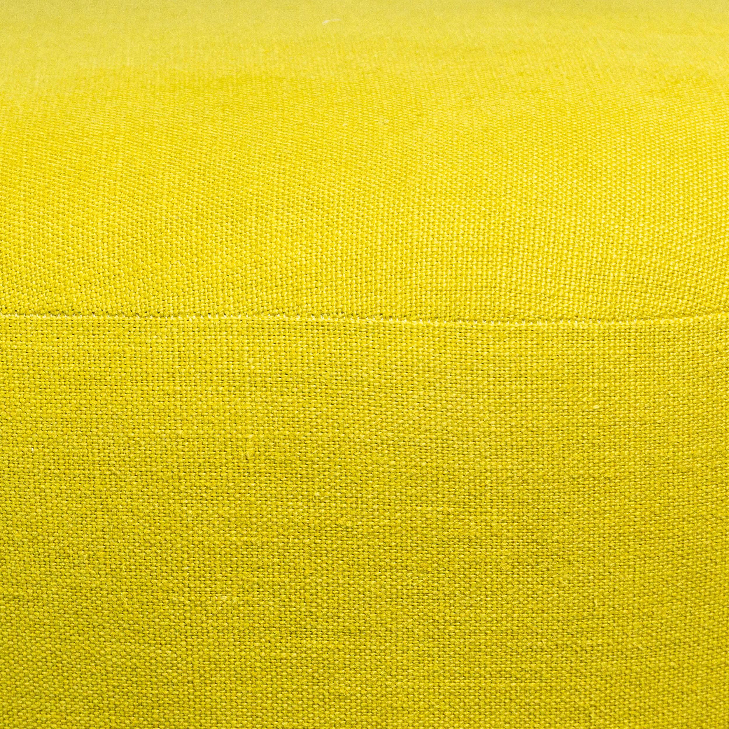 L-Shaped Banquette w/ Multicolor Watercolor Linen + Yellow Linen, Customizable For Sale 3