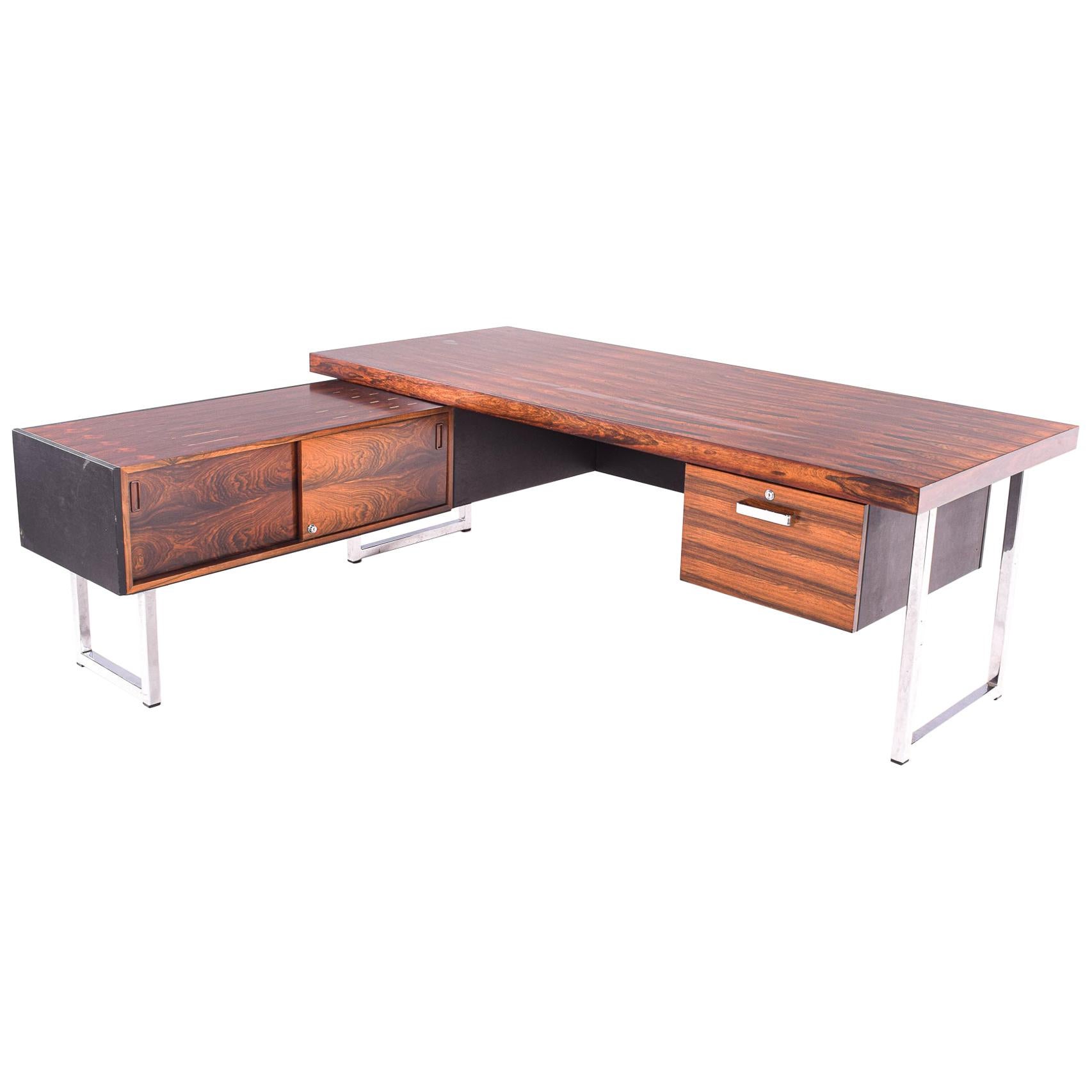 L-Shaped Desk in Rosewood by Gordon Russell