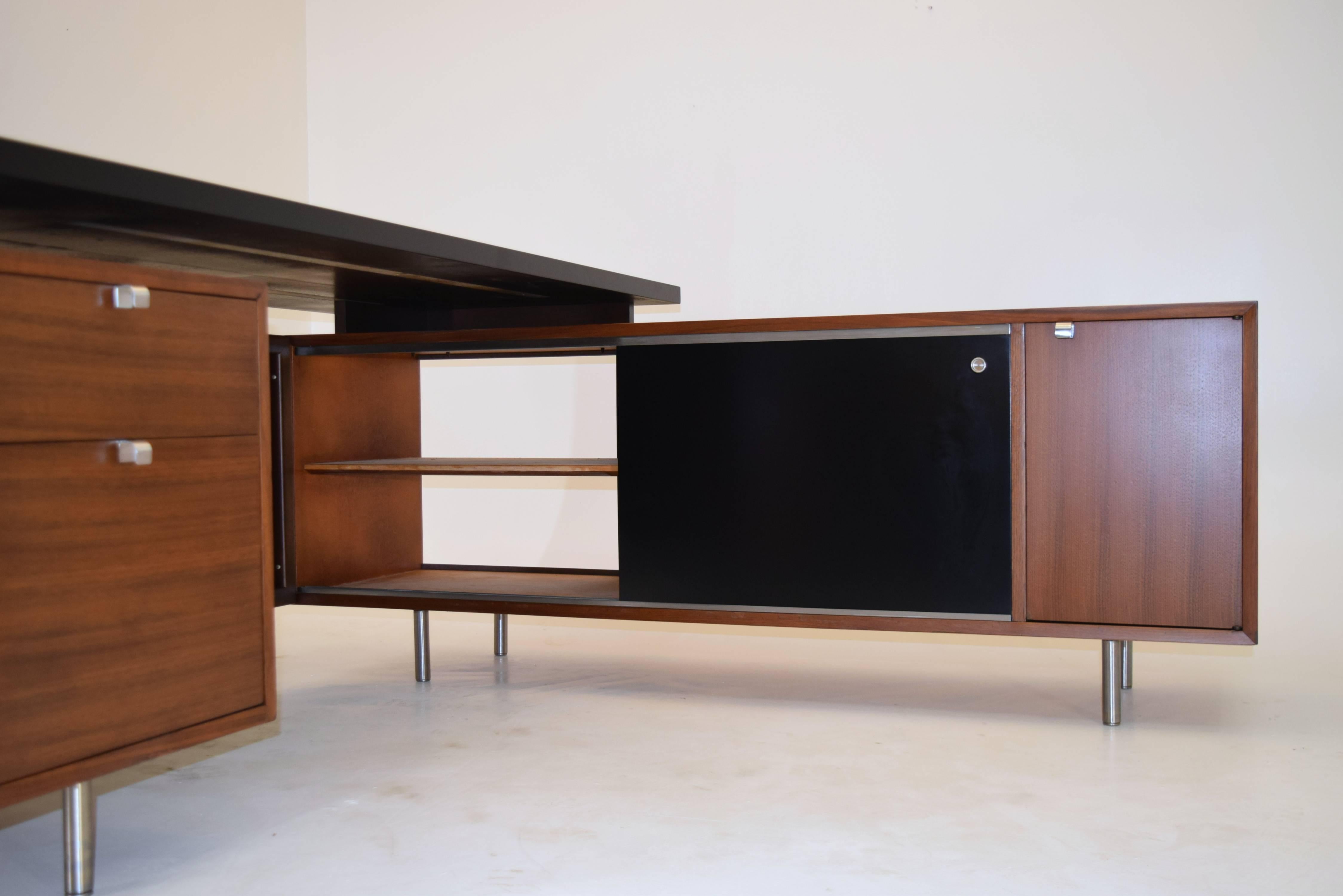 Mid-Century Modern L-Shaped Executive Desk and Return by George Nelson for Herman Miller