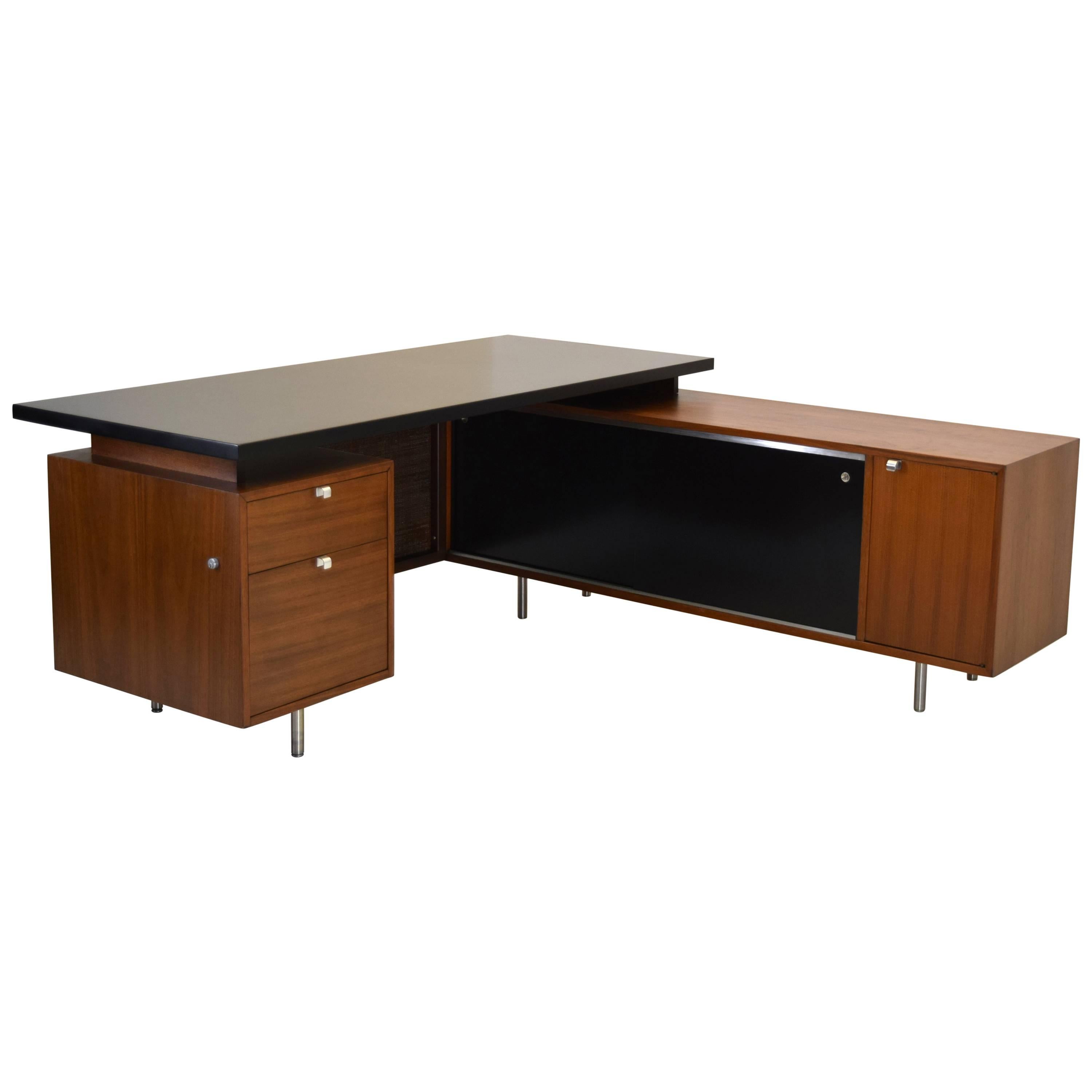 L-Shaped Executive Desk and Return by George Nelson for Herman Miller