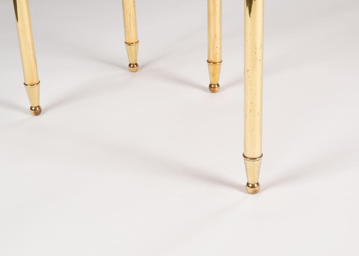 L-Shaped Freestanding Bar, Brass and Formica Top, Italy, Mid-20th century For Sale 1