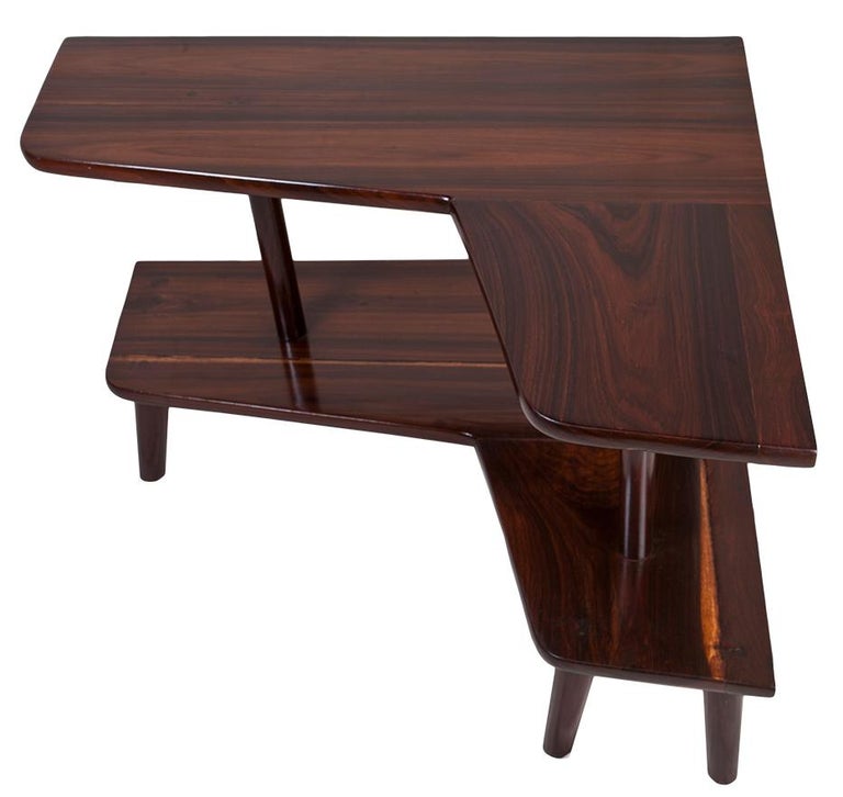 LShaped Rosewood Corner Table, MidCentury Modern at 1stDibs l