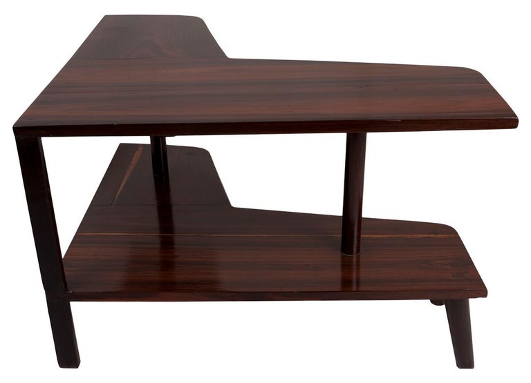 LShaped Rosewood Corner Table, MidCentury Modern at 1stDibs l