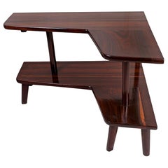 L-Shaped Rosewood Corner Table, Mid-Century Modern