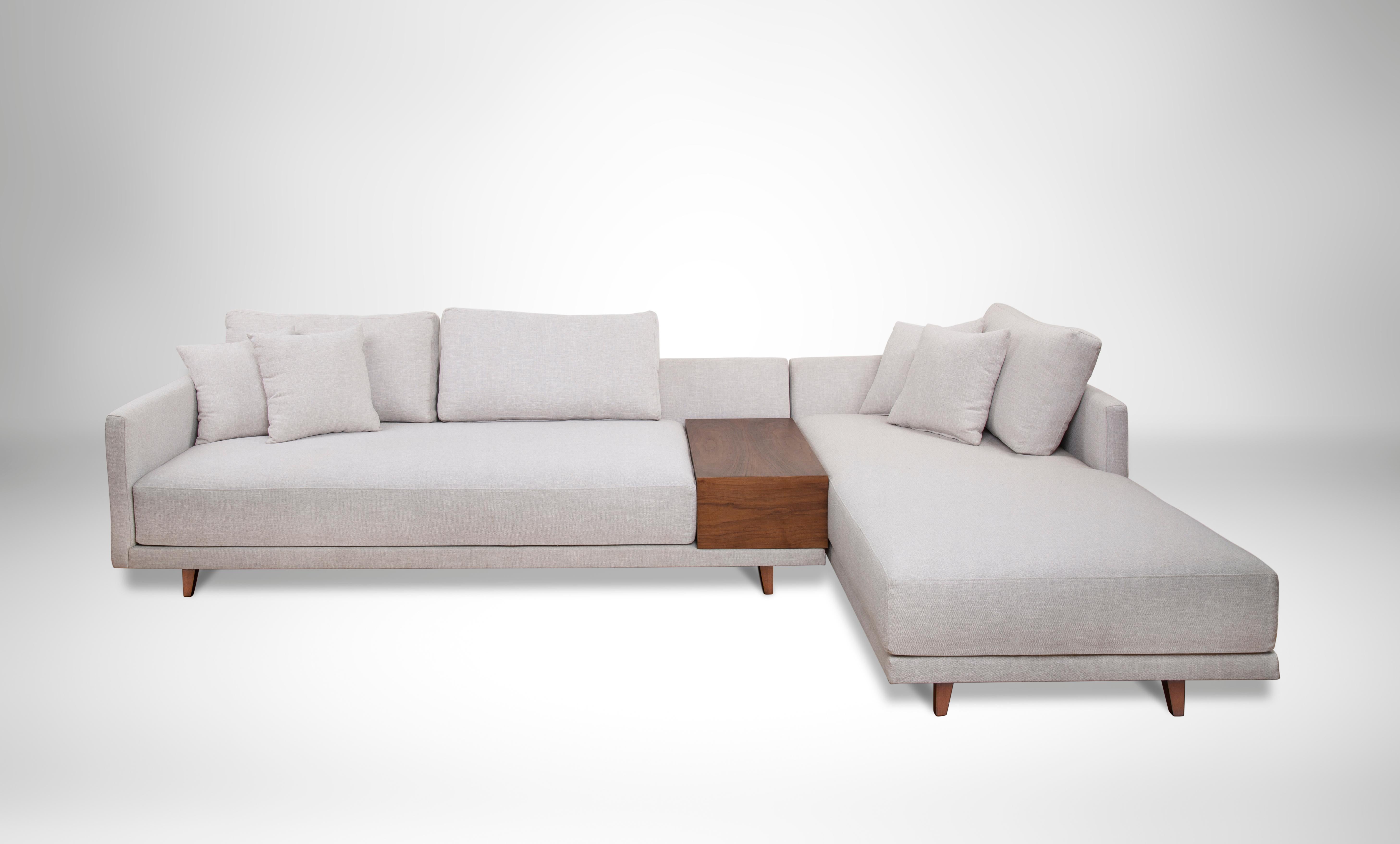 sofa with built in side table