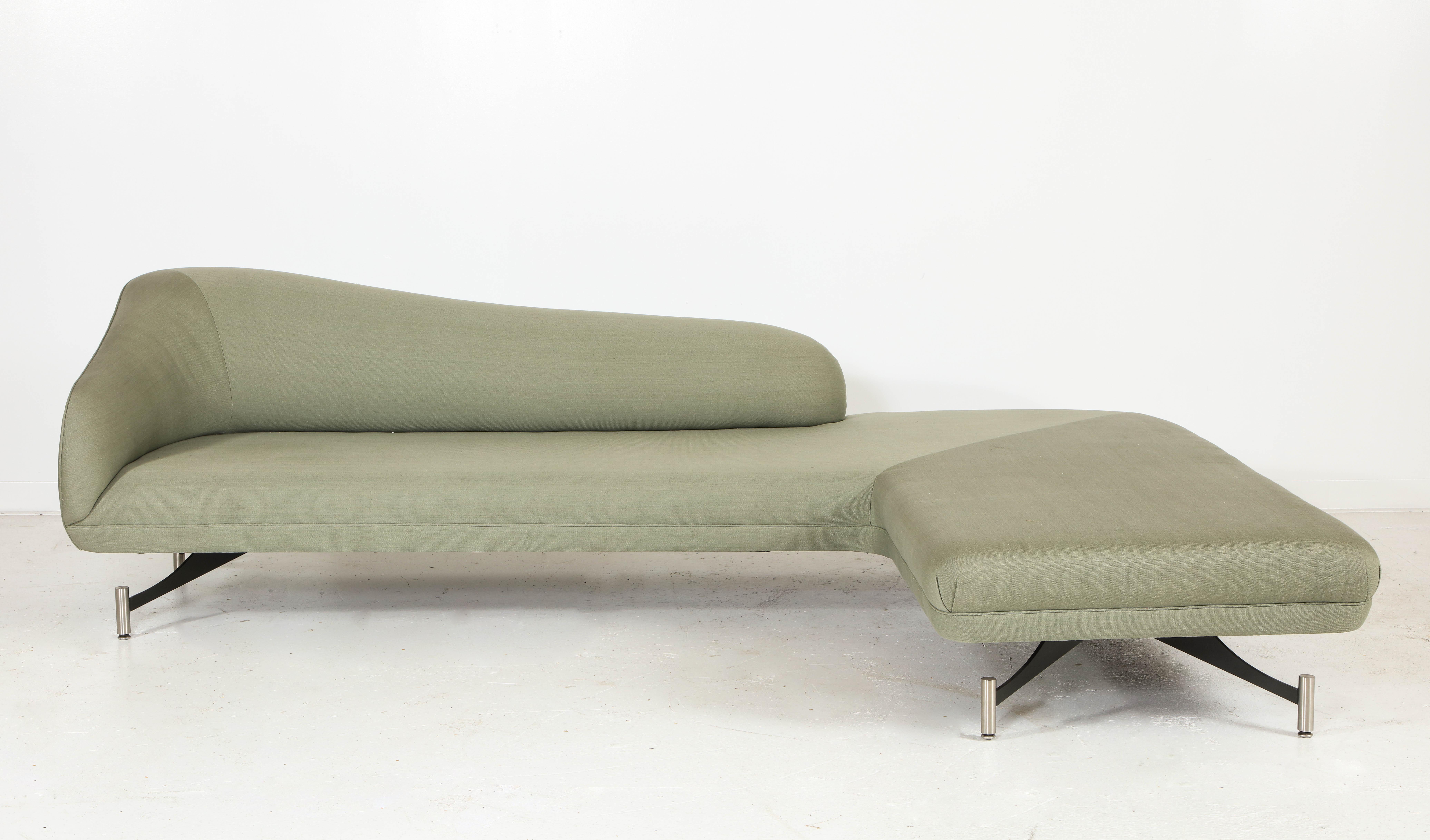 green l shaped sofa