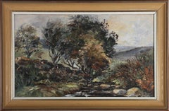 L. Vose – Gerahmtes Ölgemälde, Moorland-Sturm, 20. Jahrhundert