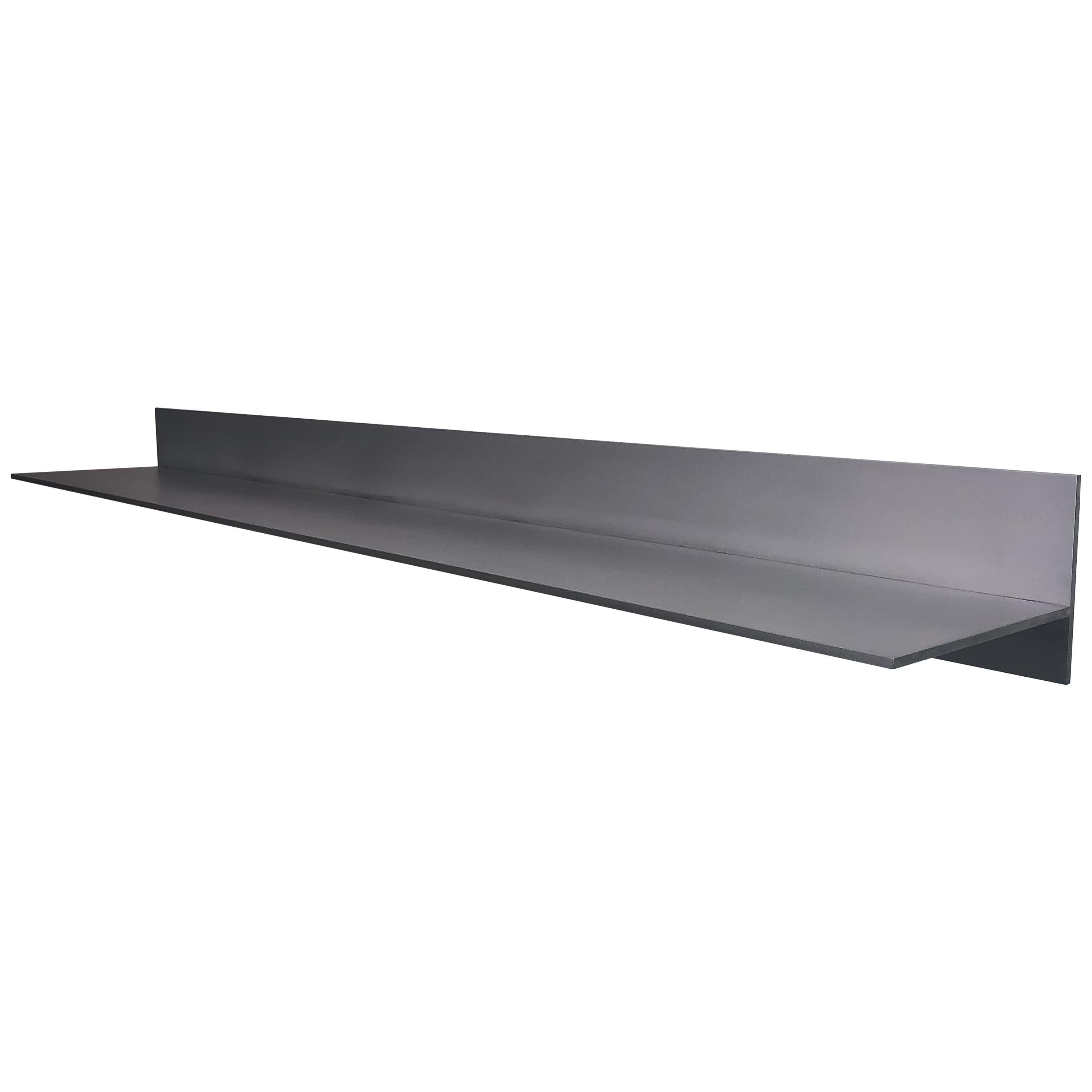 L-Wall Shelf in Waxed and Polished Aluminum Plate by Jonathan Nesci For Sale