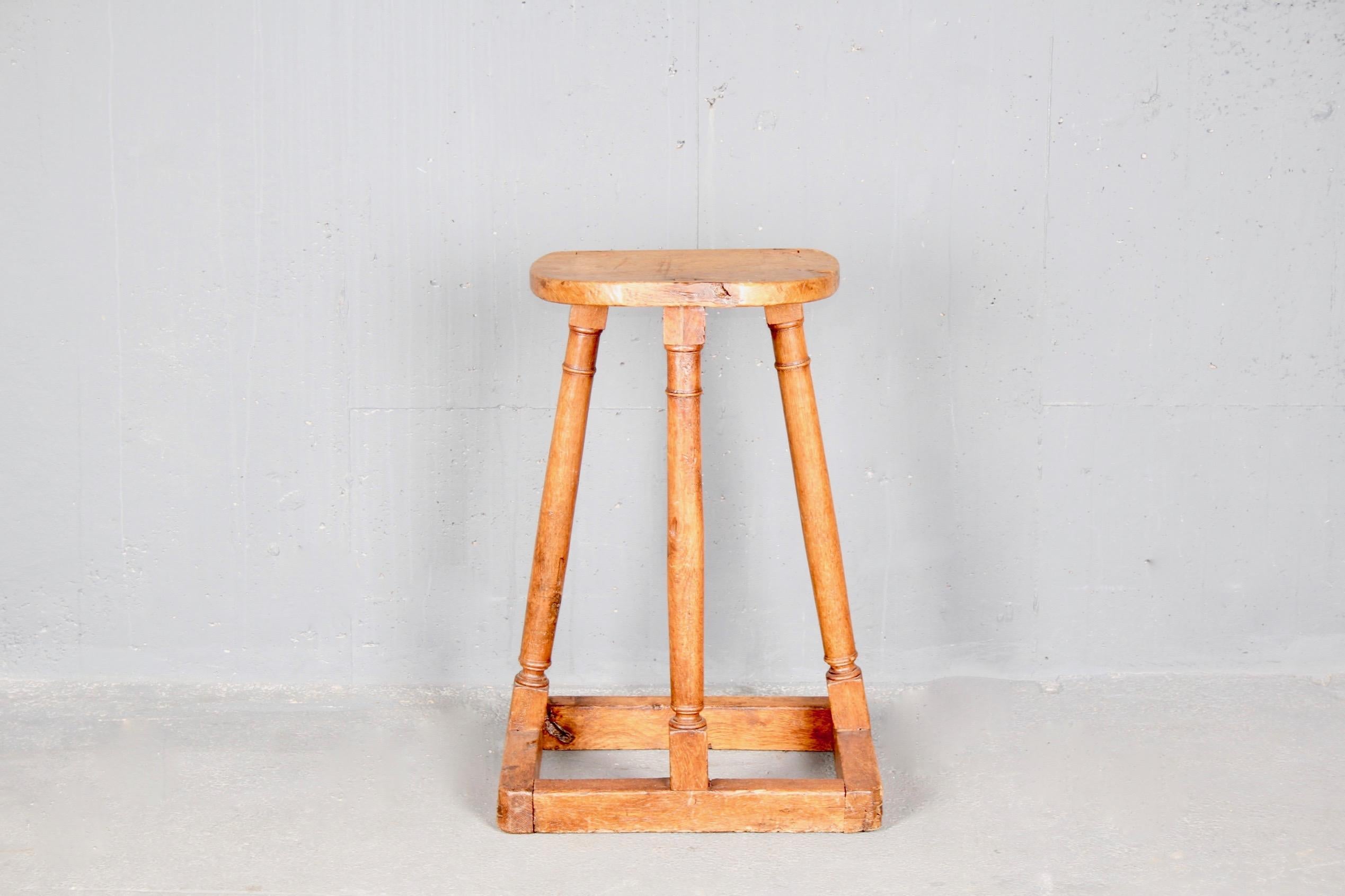 L XIII , folk art wood stool.