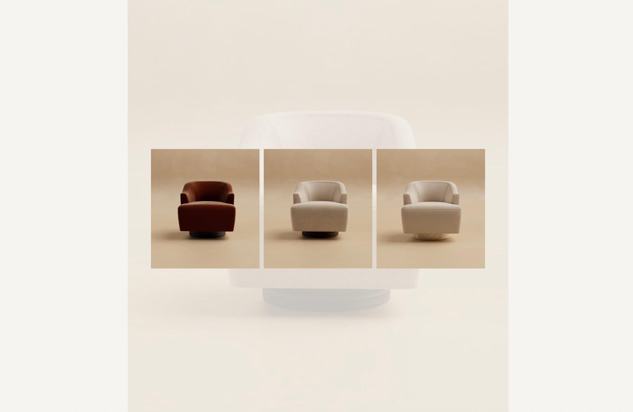 L.01 Swivel Lounge Chair / Natural Walnut by Lusano im Angebot 2