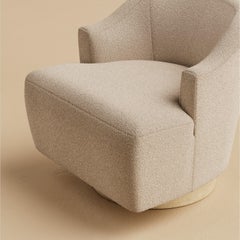 L.01 Swivel Lounge Chair / Travertino Classico Base by Lusano