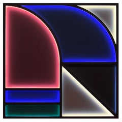 L3 Handcrafted Geometric UV Printed Acrylic LED Lighting Sculpture by Paul Sende