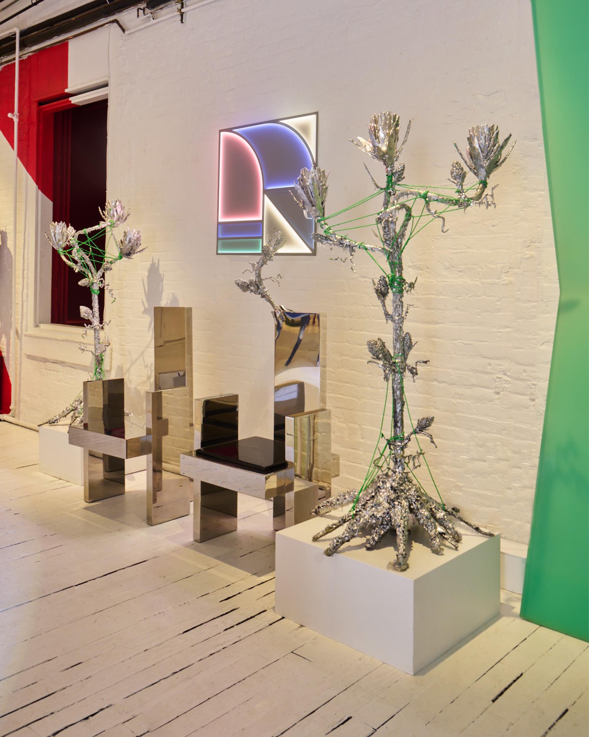 Sculpture de luminaires géométriques L3 fabriquée à la main par Paul Sende en vente 8