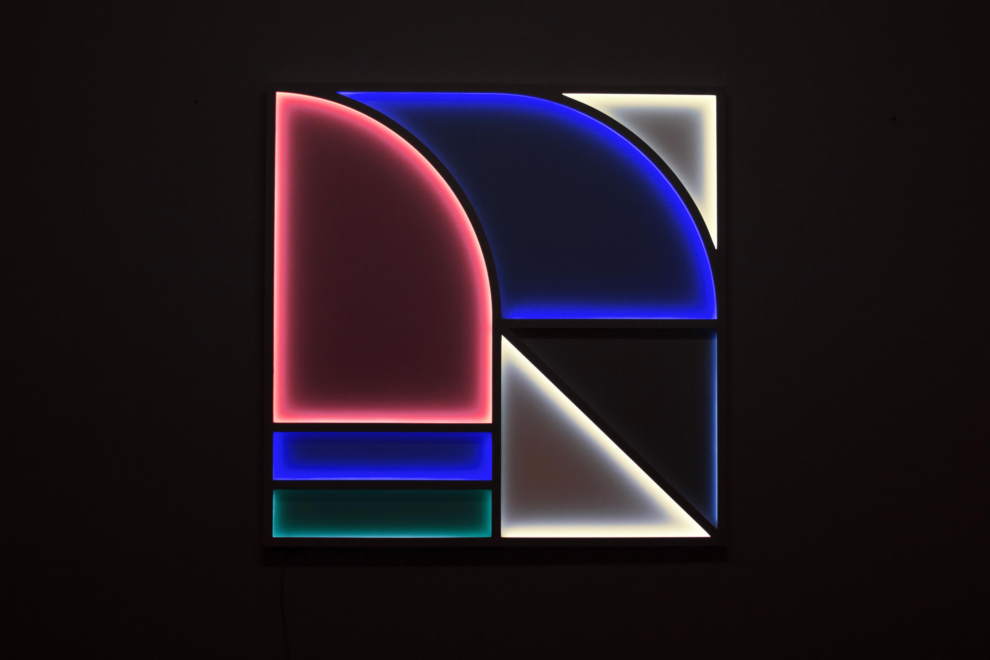 Sculpture de luminaires géométriques L3 fabriquée à la main par Paul Sende en vente 1
