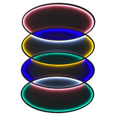 L5 Lighting Sculpture de Paul Sende, cadre en bois et aluminium laqué