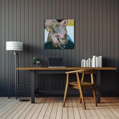 Peinture de portrait expressionniste figurative « Sleepy »