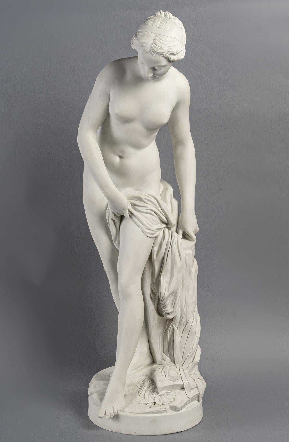 Porcelain La baigneuse in biscuit by Étienne Maurice Falconet