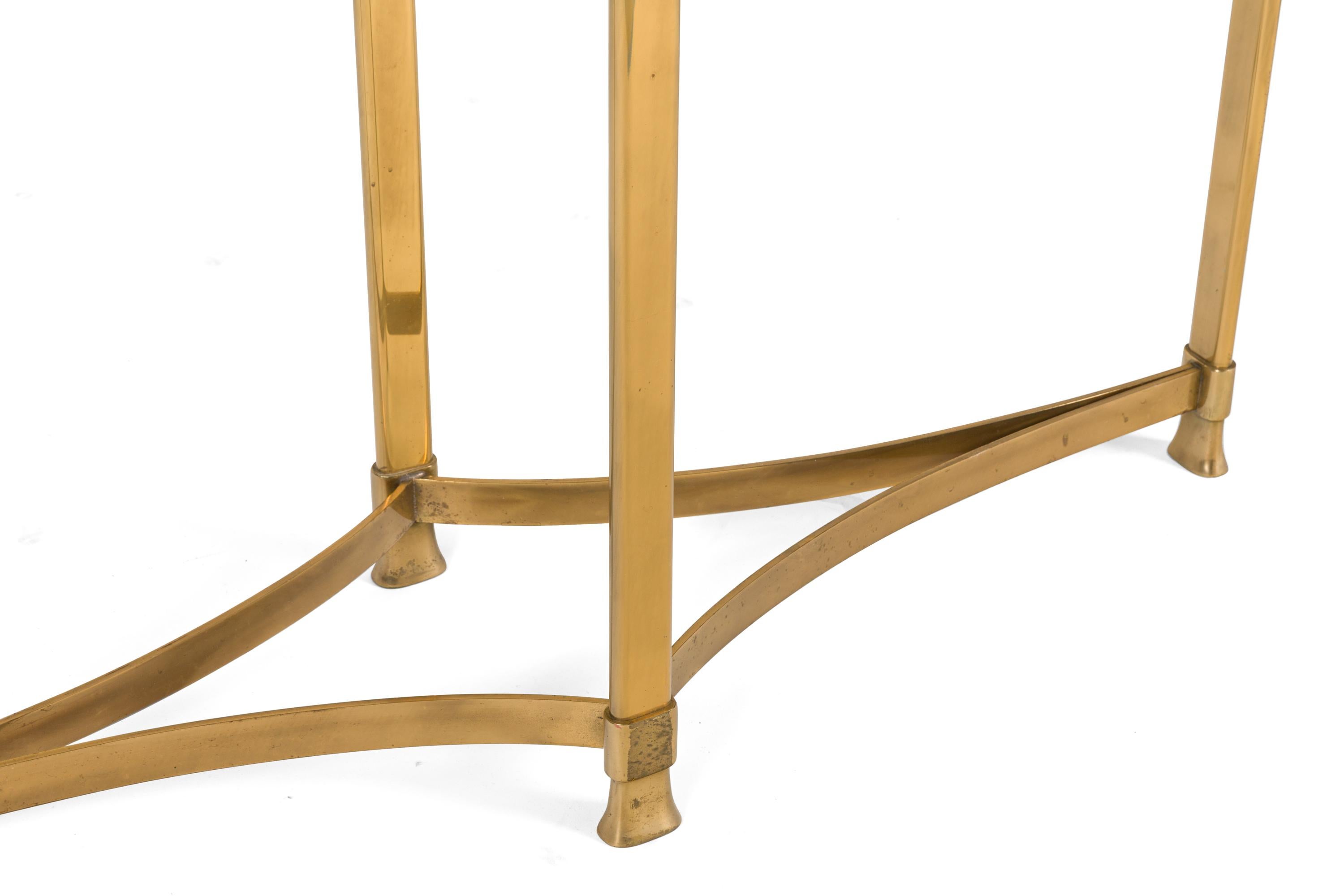 Late 20th Century La Barge Brass Console Table with Glass Top, Italy, 1970s
