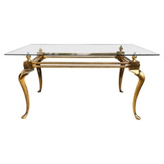 La Barge Brass Dining Table Desk 1970s