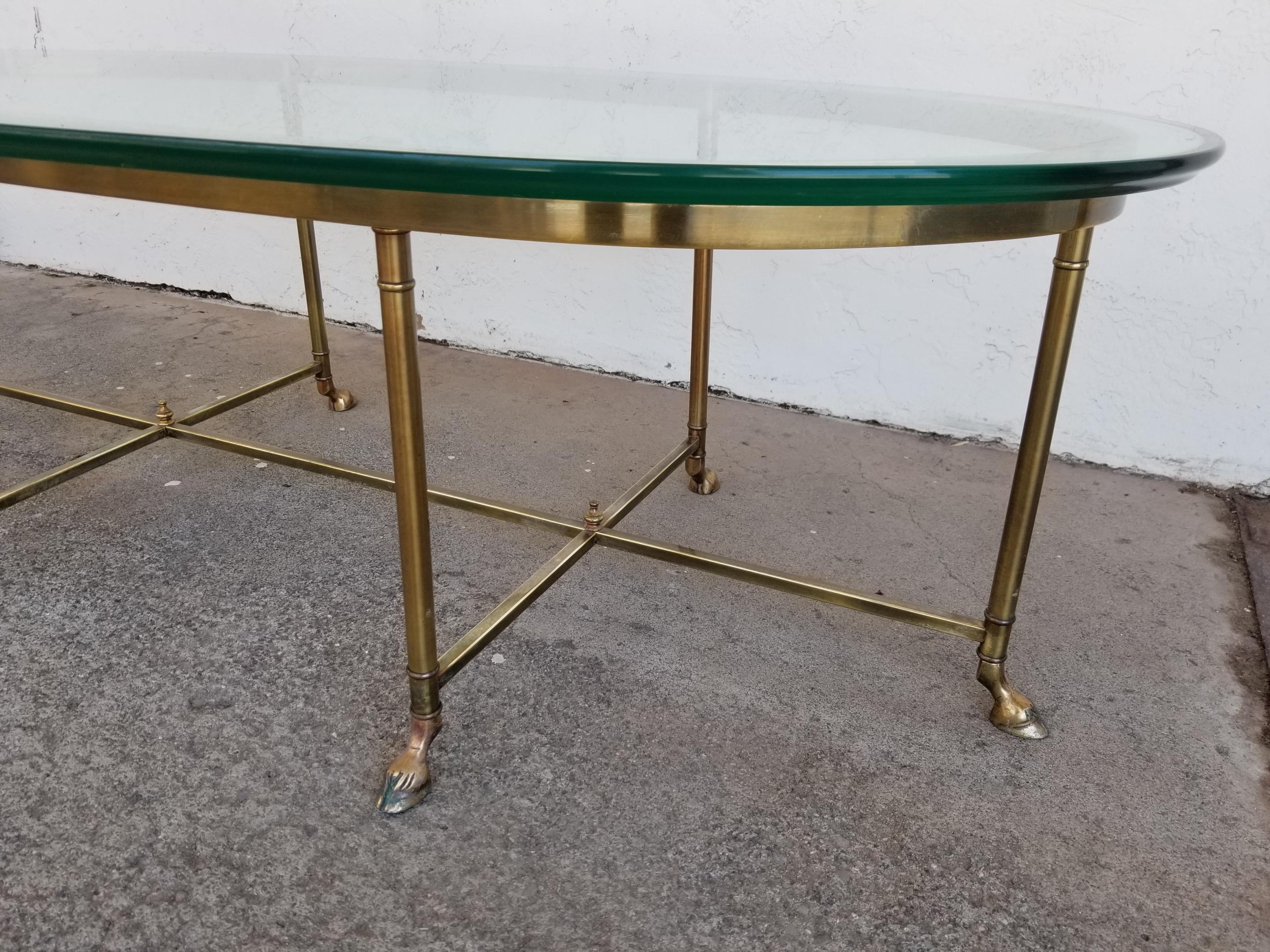 American La Barge Brass & Glass Coffee Table