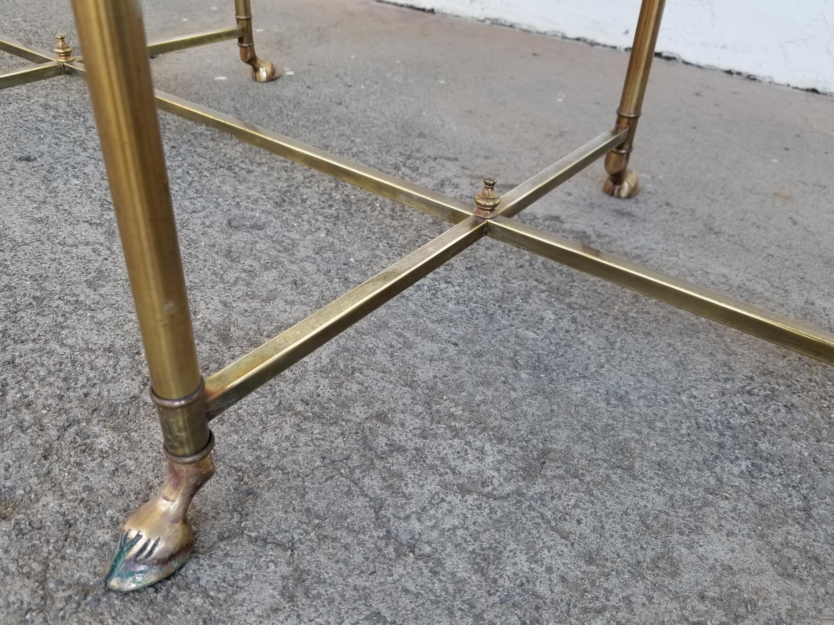 Beveled La Barge Brass & Glass Coffee Table