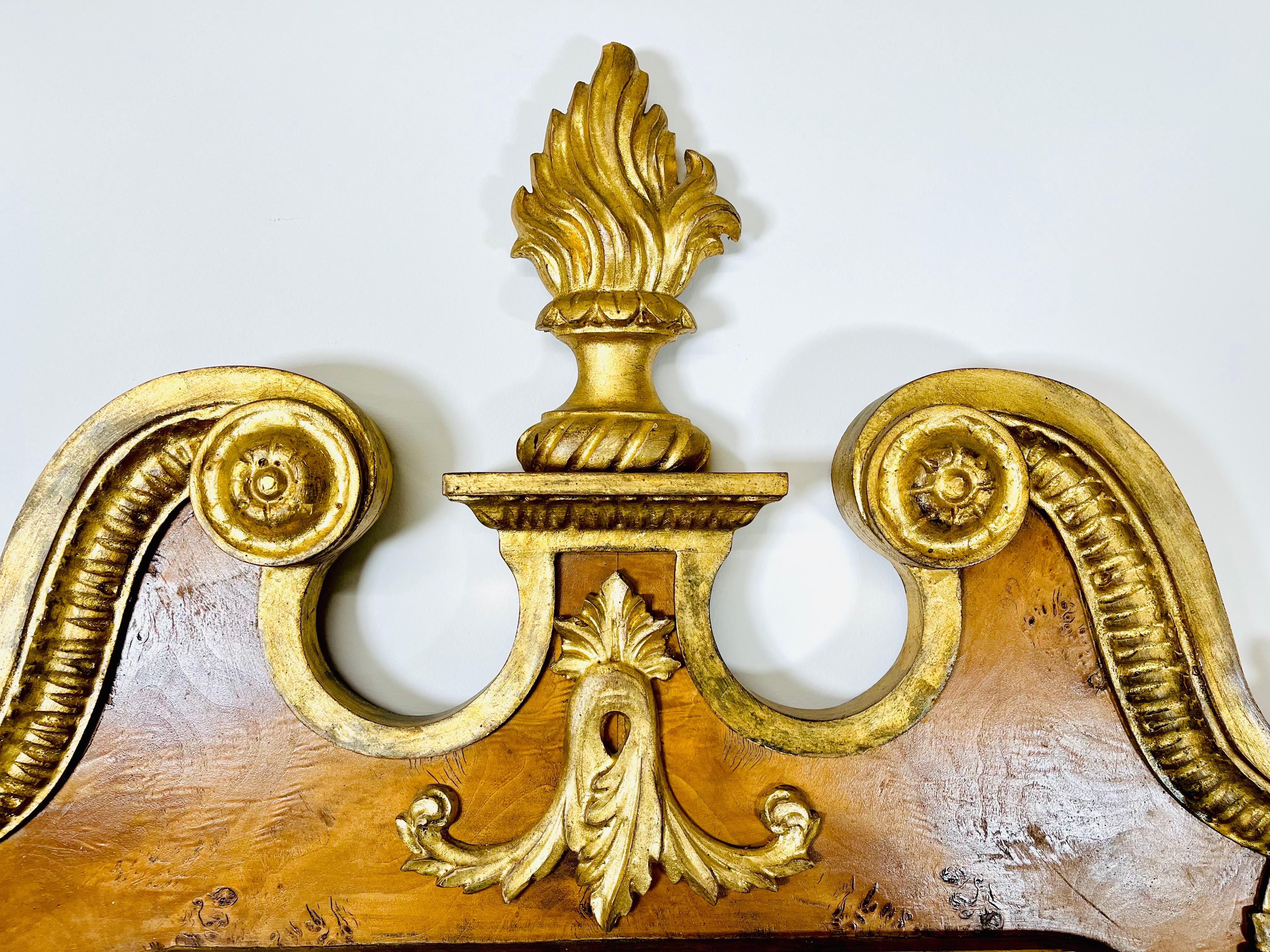 Hand-Carved La Barge Burl and Gilt GeorgianStyle Mirror, Italy