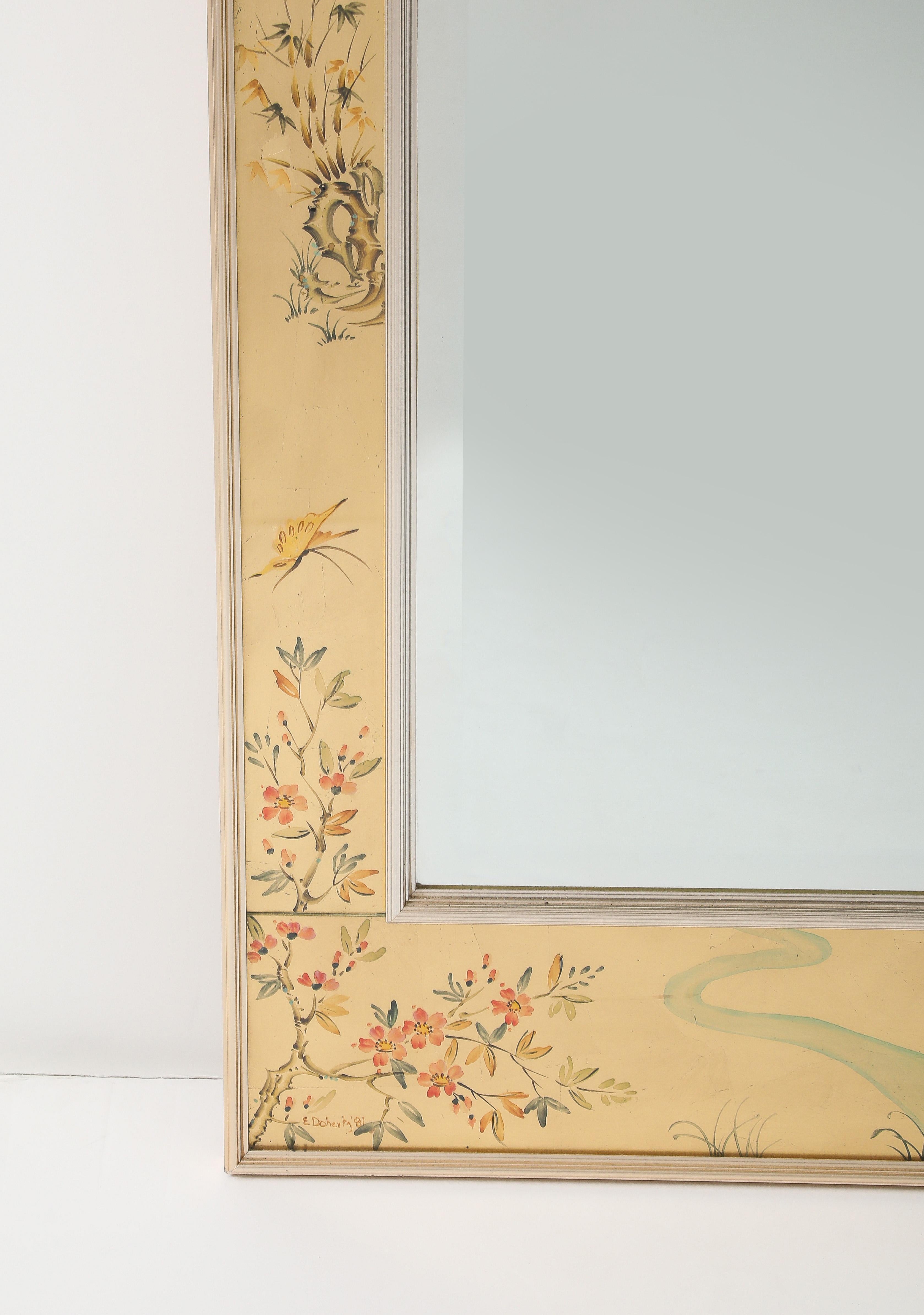 La Barge Chinoiserie Gold Leaf, Eglomise Mirror 4