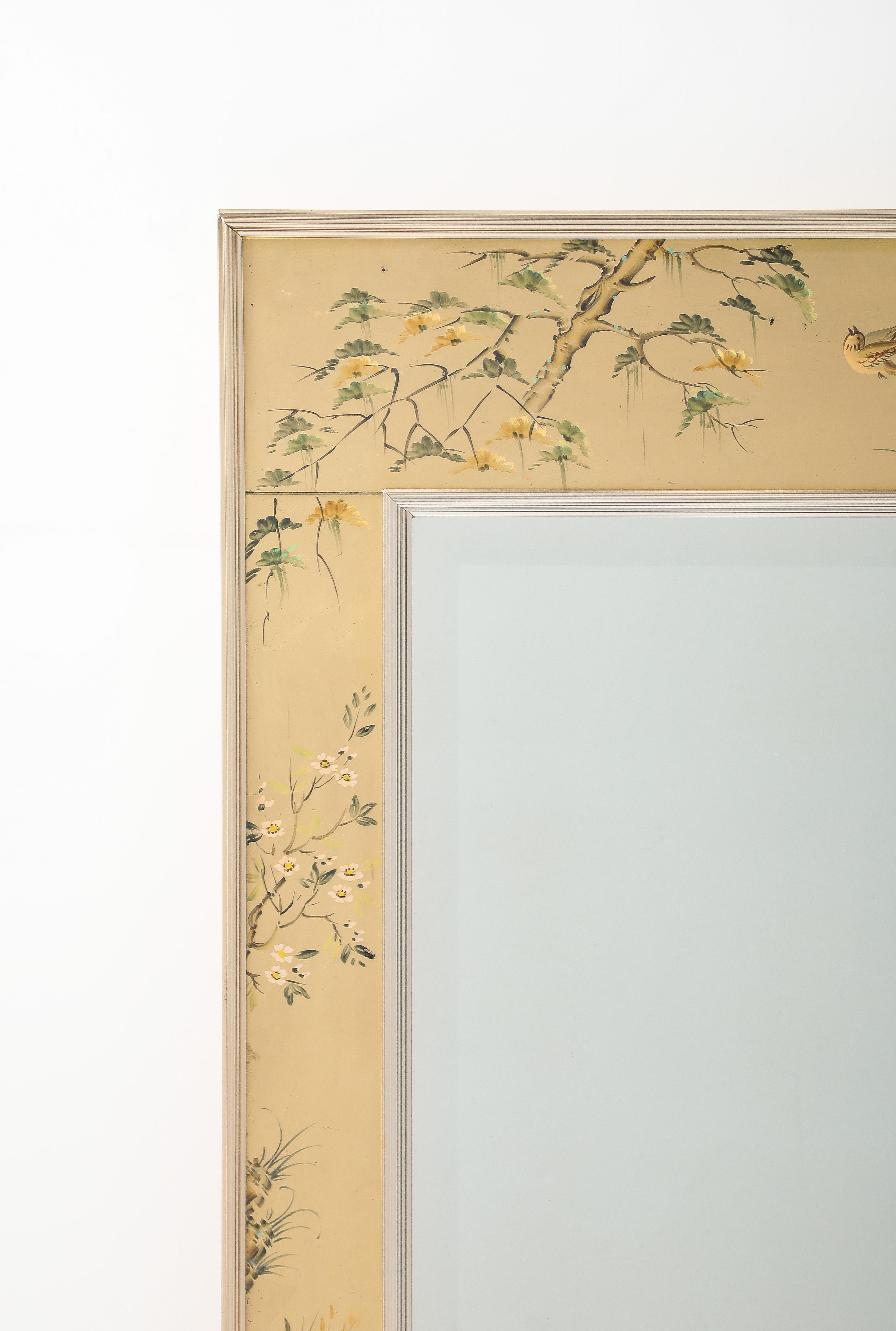 20th Century La Barge Chinoiserie Gold Leaf, Eglomise Mirror