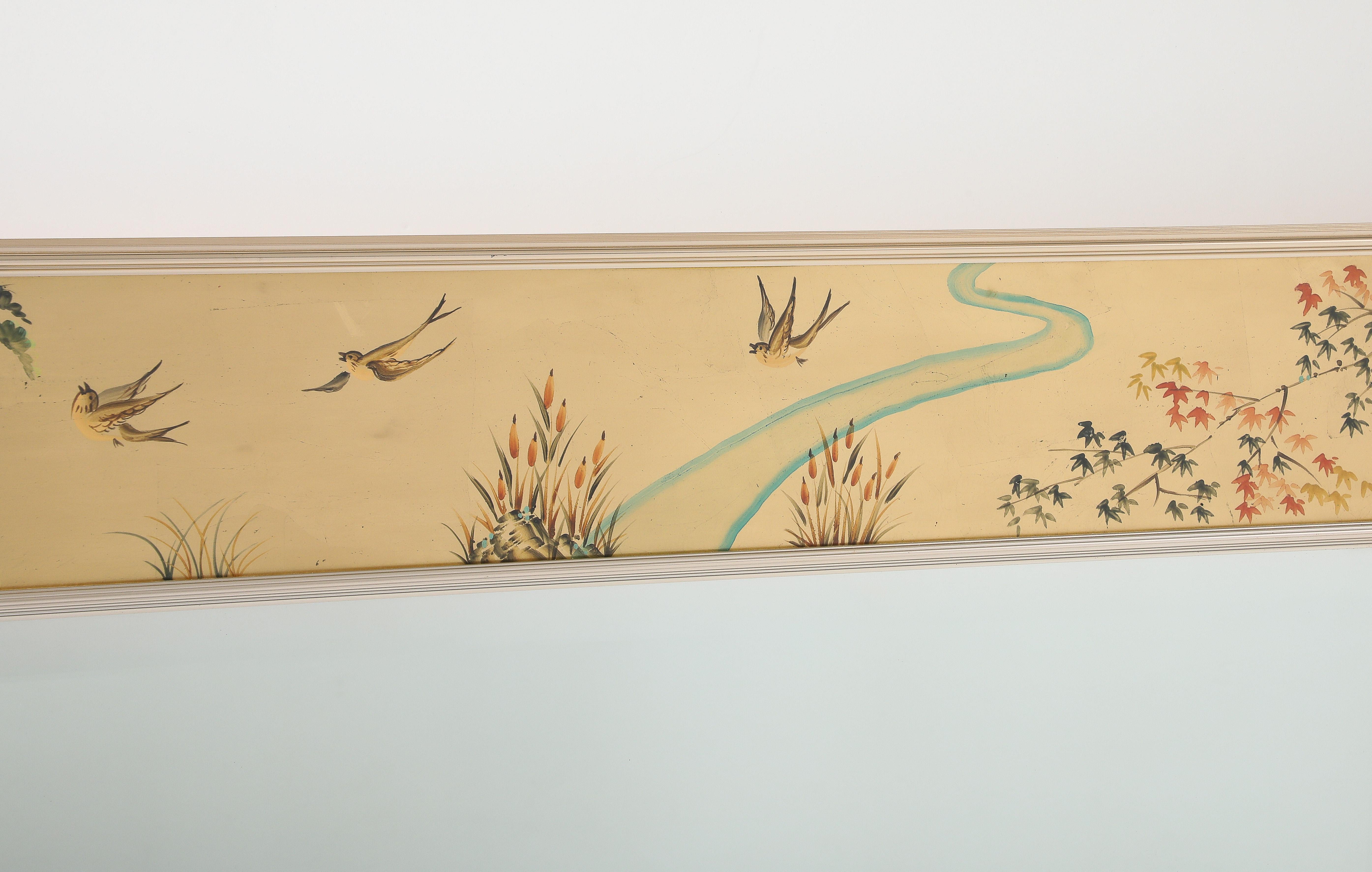 Glass La Barge Chinoiserie Gold Leaf, Eglomise Mirror