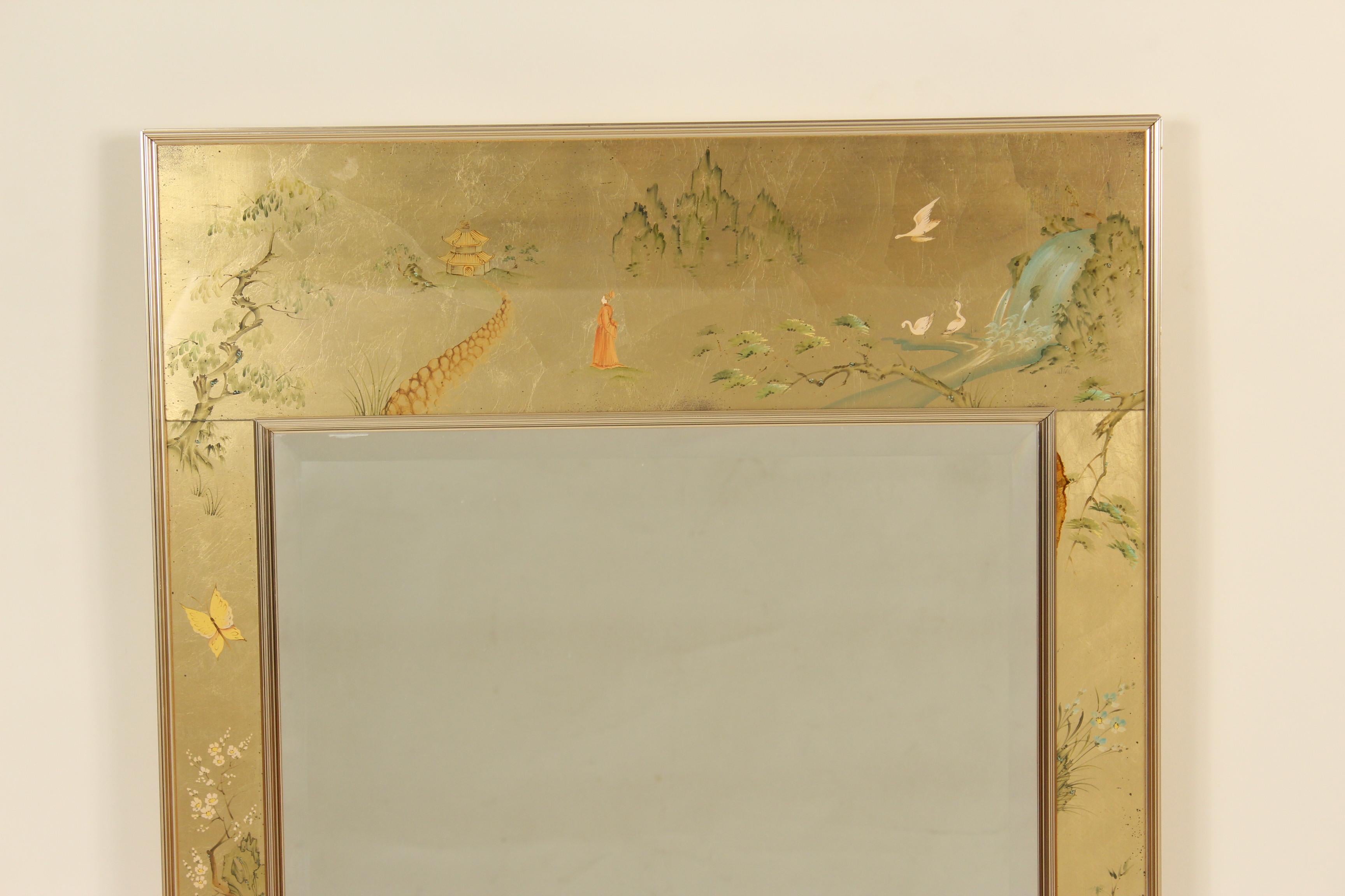 Mid-Century Modern, La Barge chinoiserie style designed mirror, circa 1980.