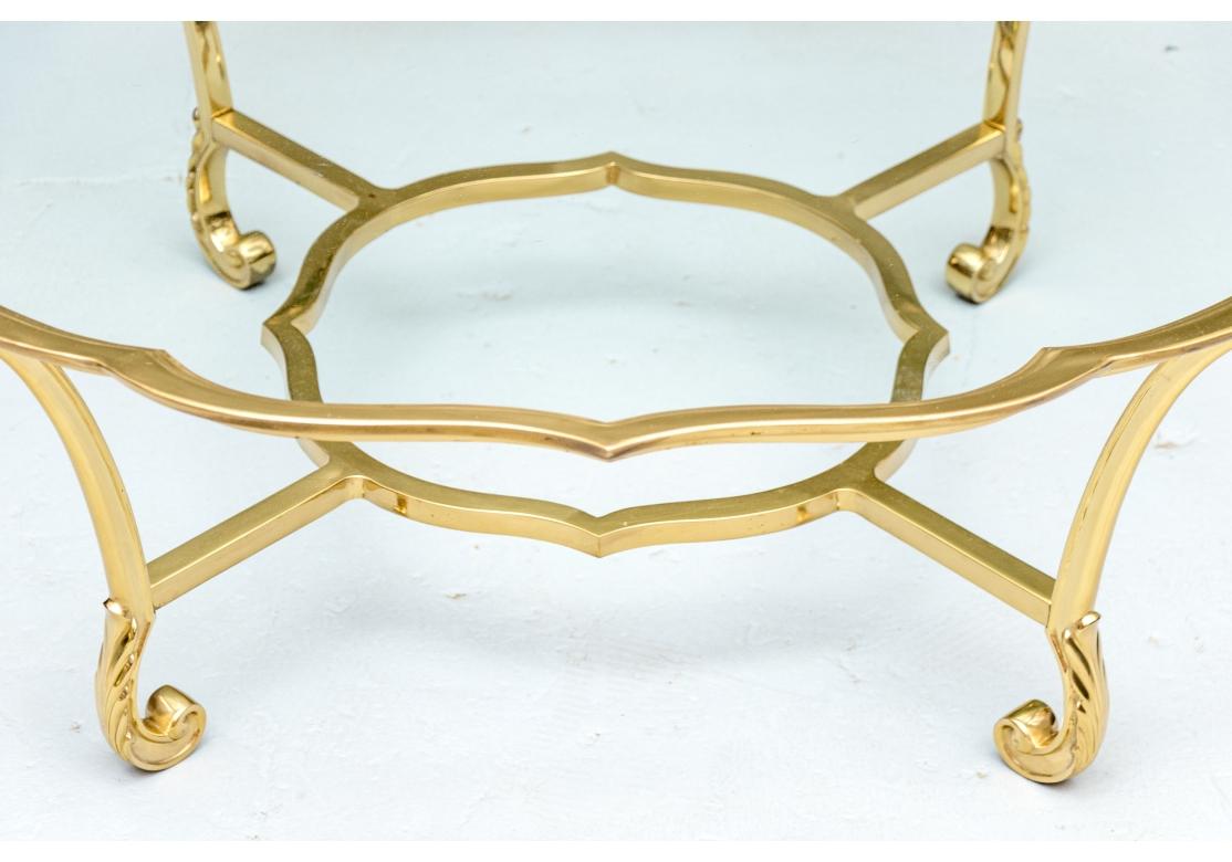 20th Century La Barge Hollywood Regency Style Solid Brass Coffee Table For Sale