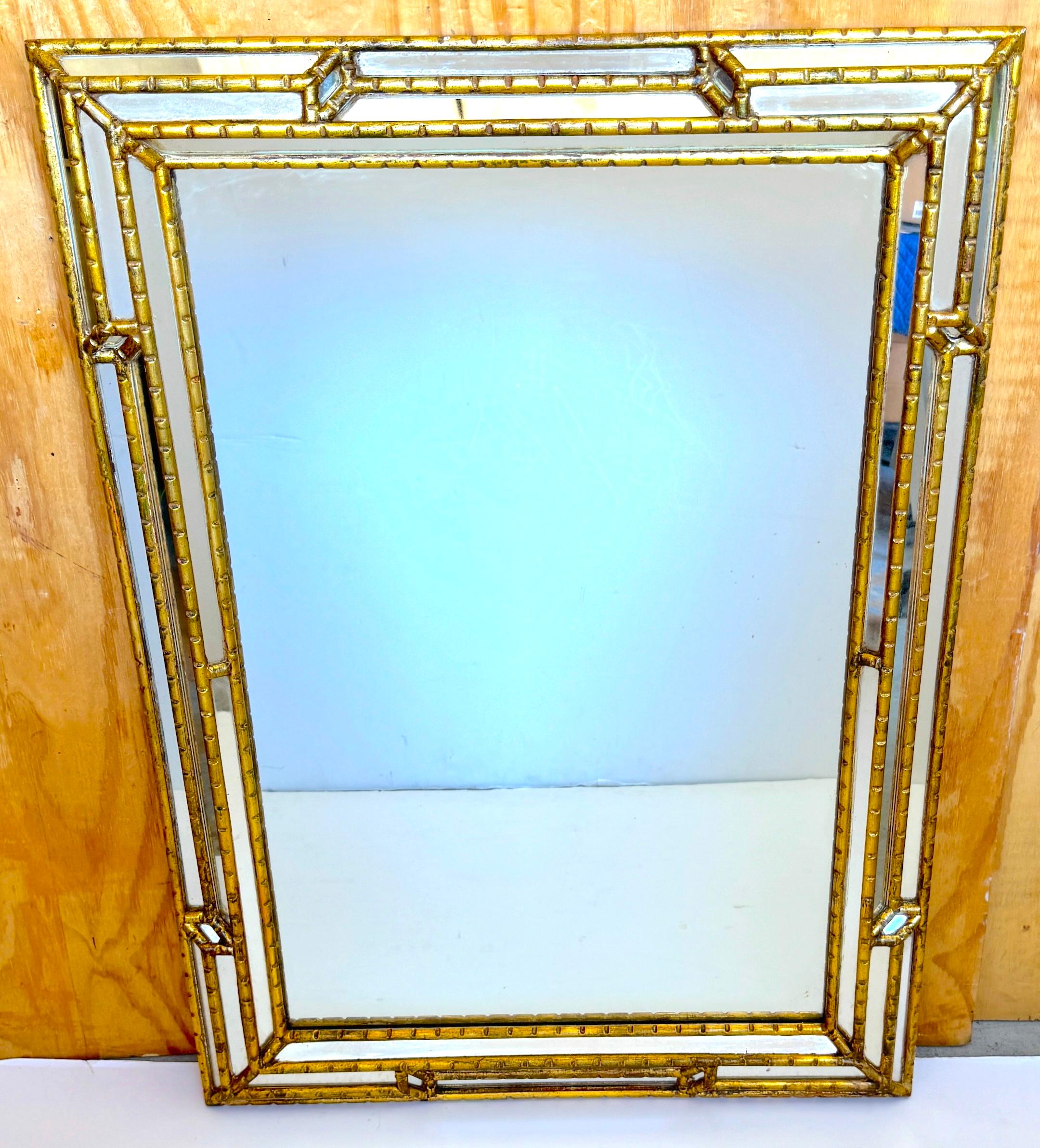 La Barge Italian Giltwood Carved Rectangular Geometric Mirror

Italy, circa 1950s: the mirror can hang vertically or horizontally. 

This La Barge Italian giltwood carved rectangular geometric mirror, crafted in Italy circa the 1950s, embodies