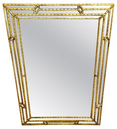 La Barge Italian Giltwood Carved Rectangular Geometric Mirror (miroir géométrique rectangulaire sculpté en bois doré)